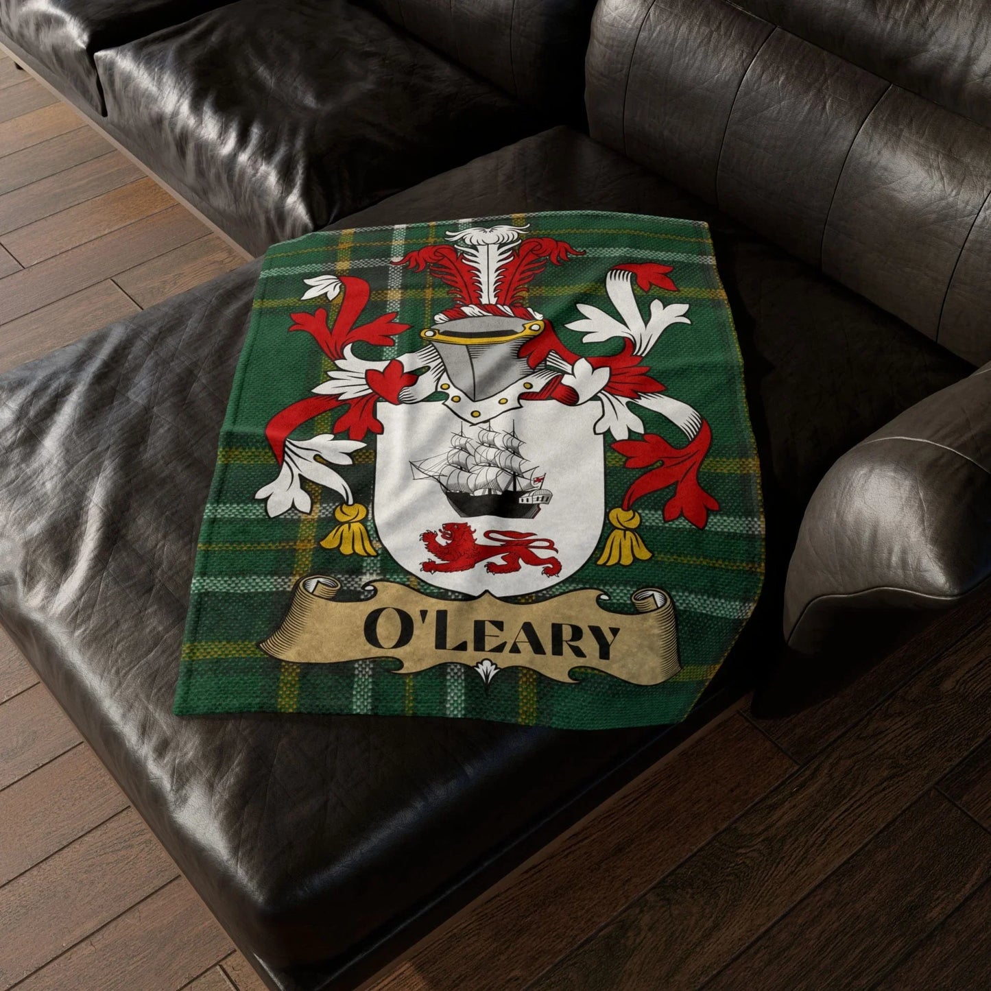 O'Leary Surname Irish Coat Of Arms Tartan Blanket