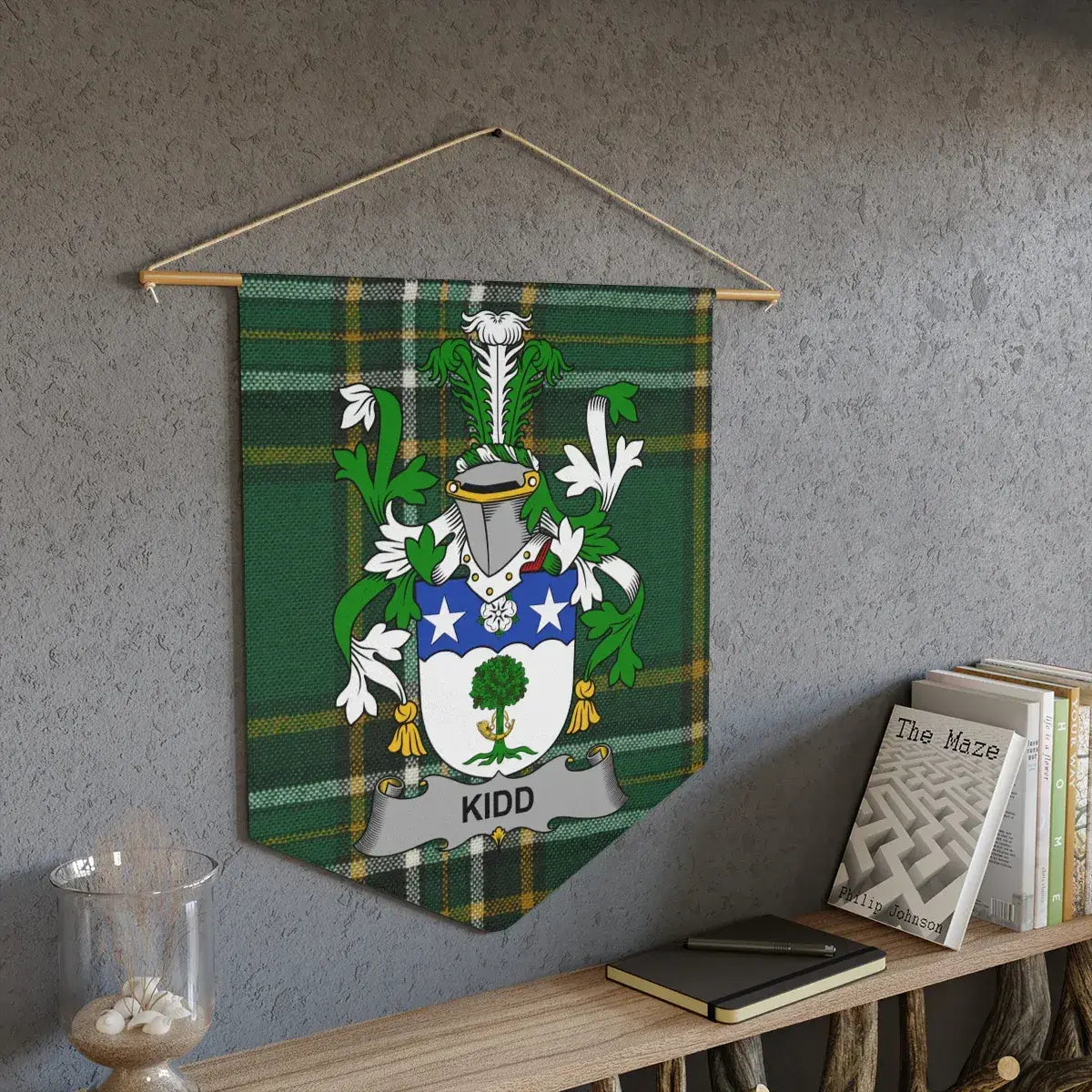 Green Display with Family Crest Wall Hanging product type