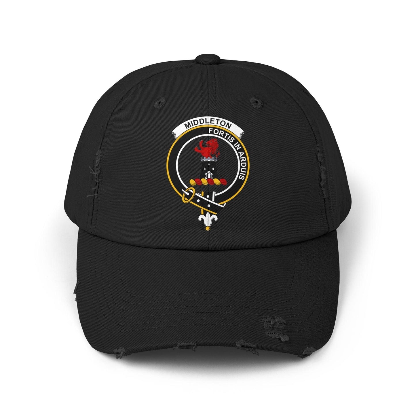 Middleton Clan Crest Scottish Distressed Baseball Cap - Celtic Ancestry Gifts