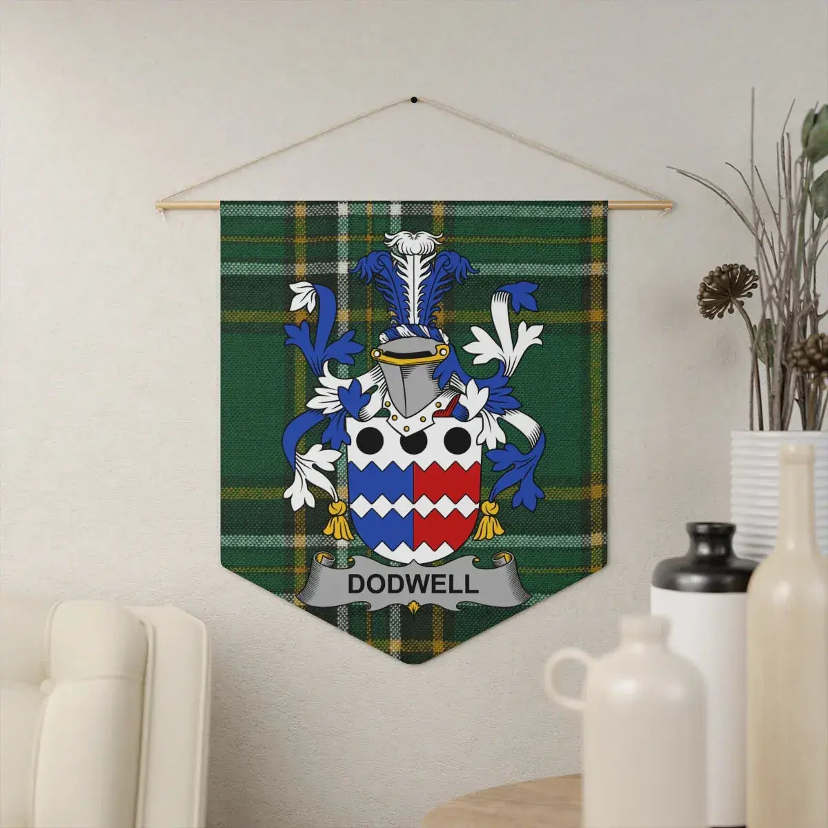 Dodwell Family Crest and Tartan Wall Hanging product type