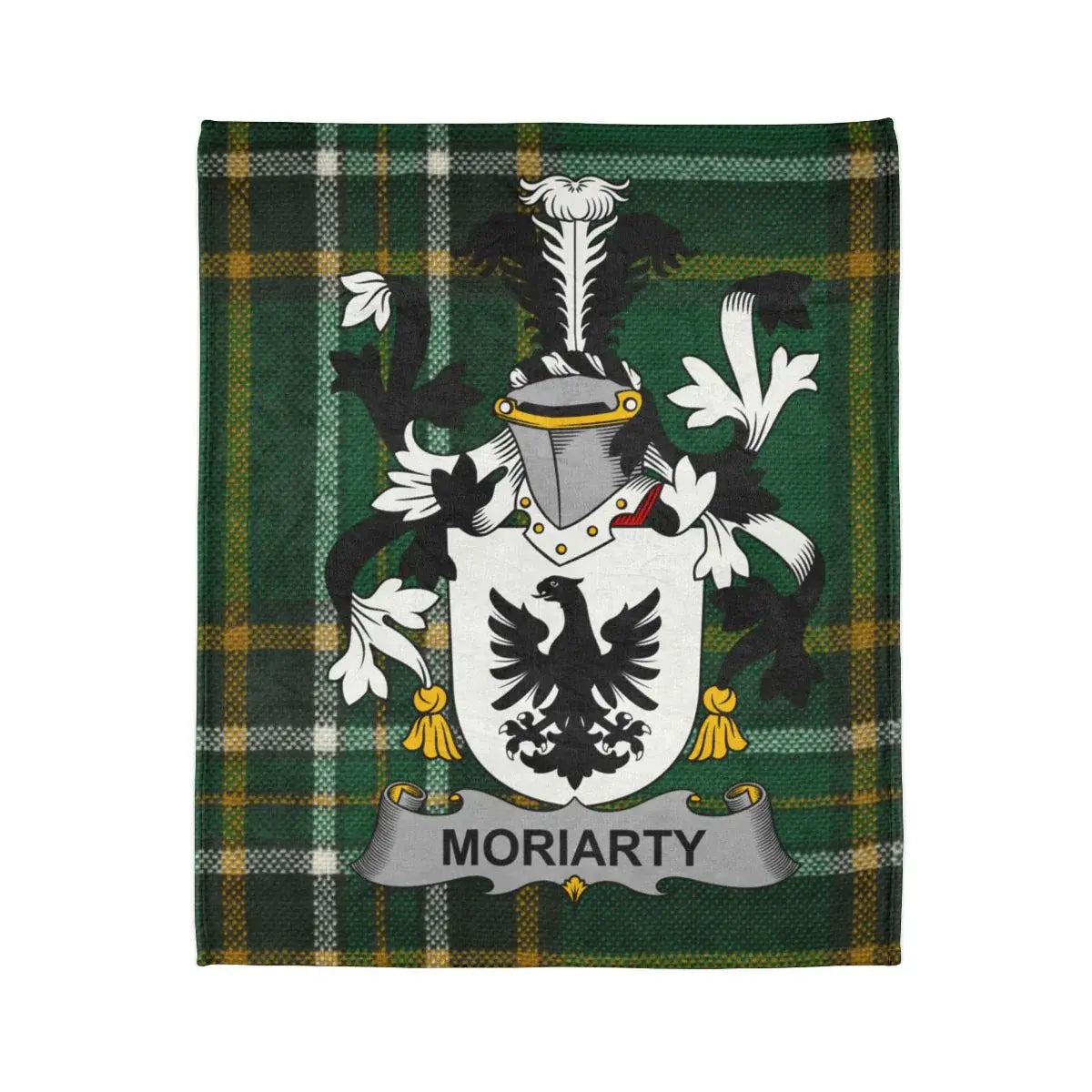 Moriarty Green Plaid Crest Design Blanket product