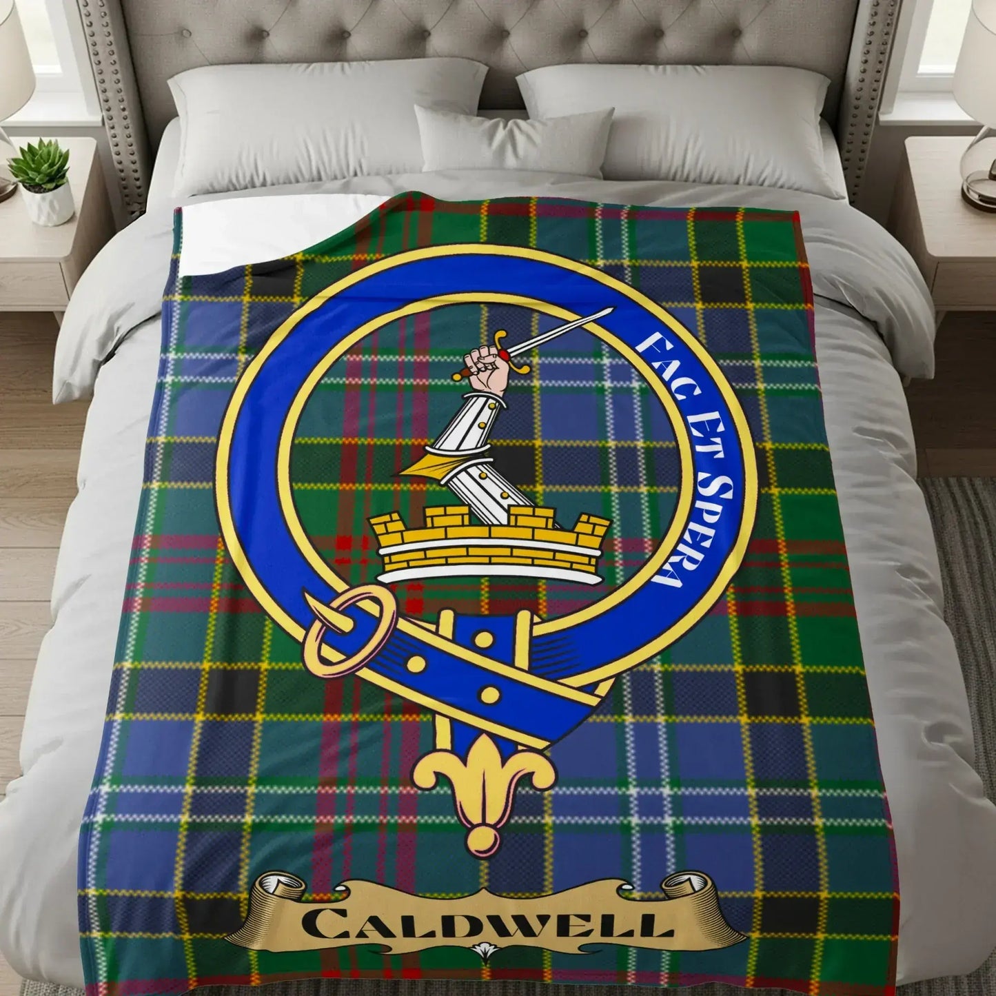 Caldwell Clan Tartan Design Decorative Blanket product