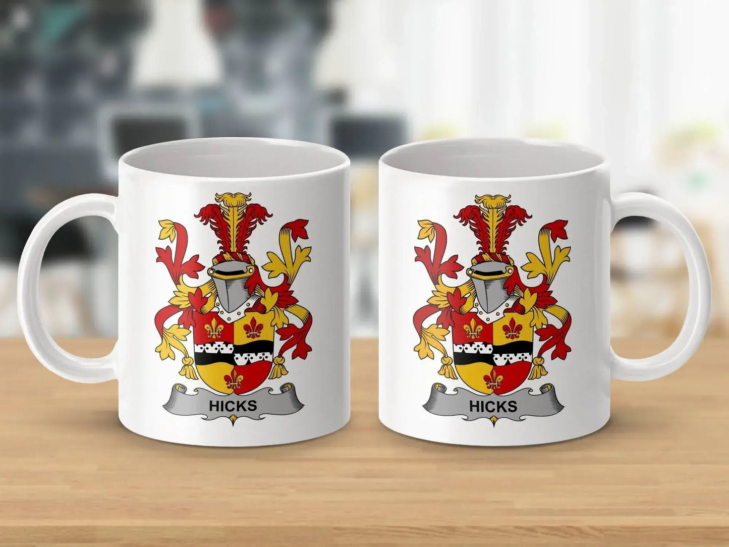 Hicks Surname Irish Family Crest Mug - Celtic Ancestry Gifts