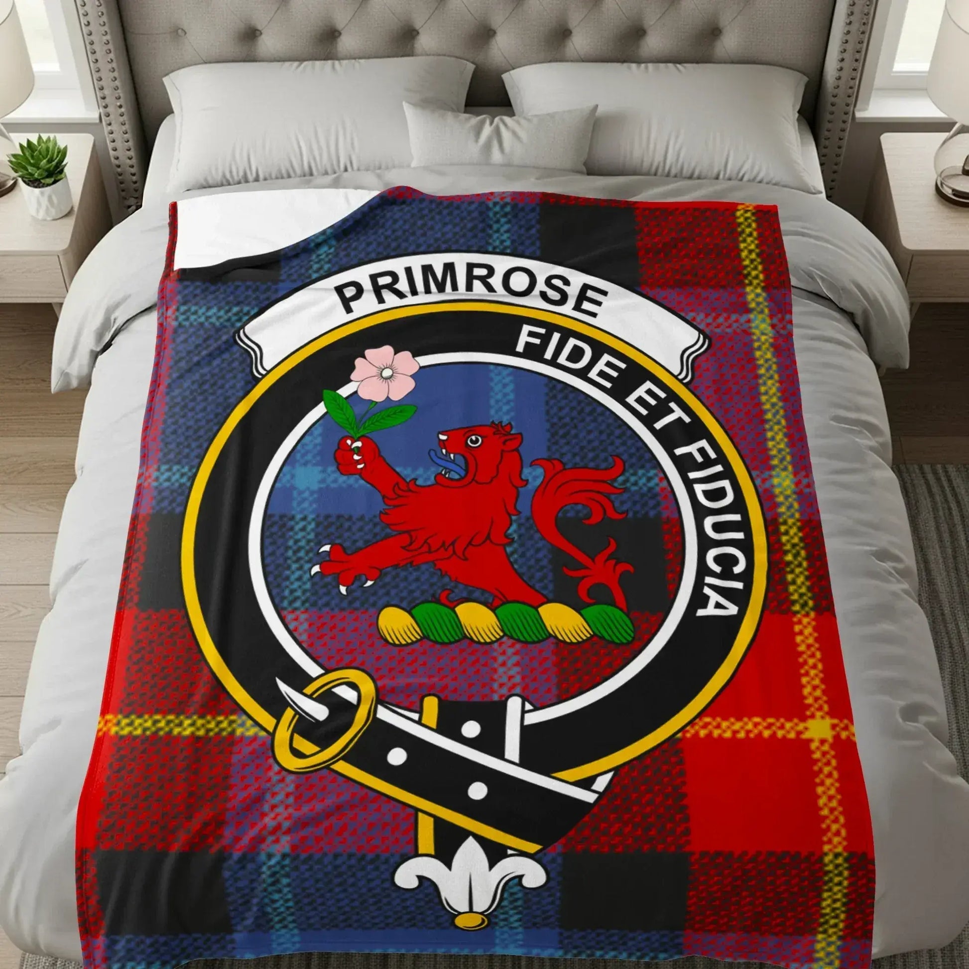 Primrose Clan Crest Lion Tartan Blanket product