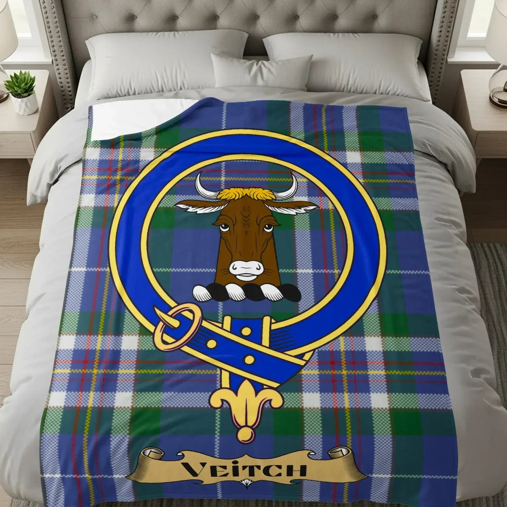 Veitch Clan Tartan Crested Luxury Bedding product