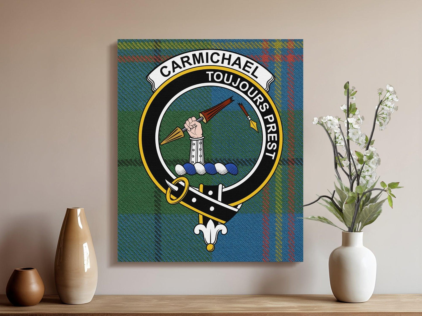 Carmichael Toujours Prest Clan Crest Wall Art product