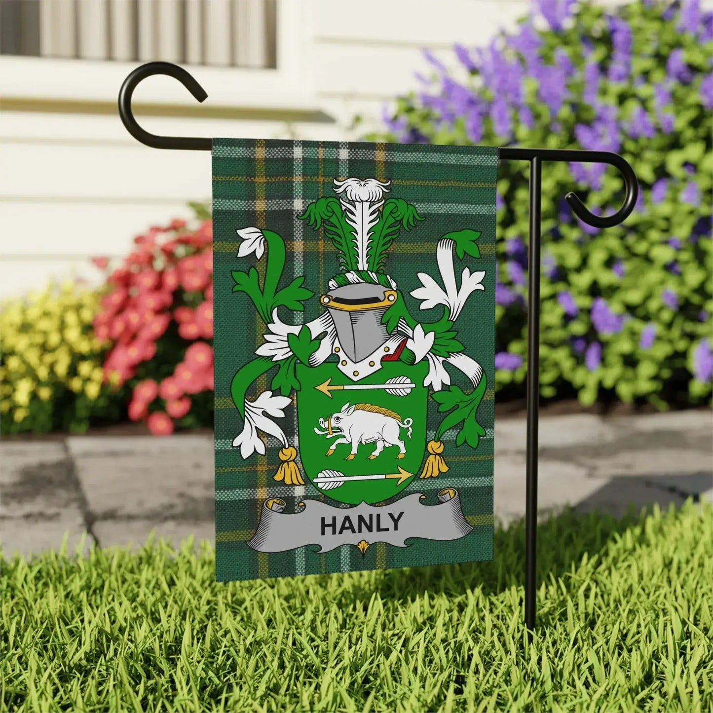 Family Crest Garden Flag with Hanly Design product