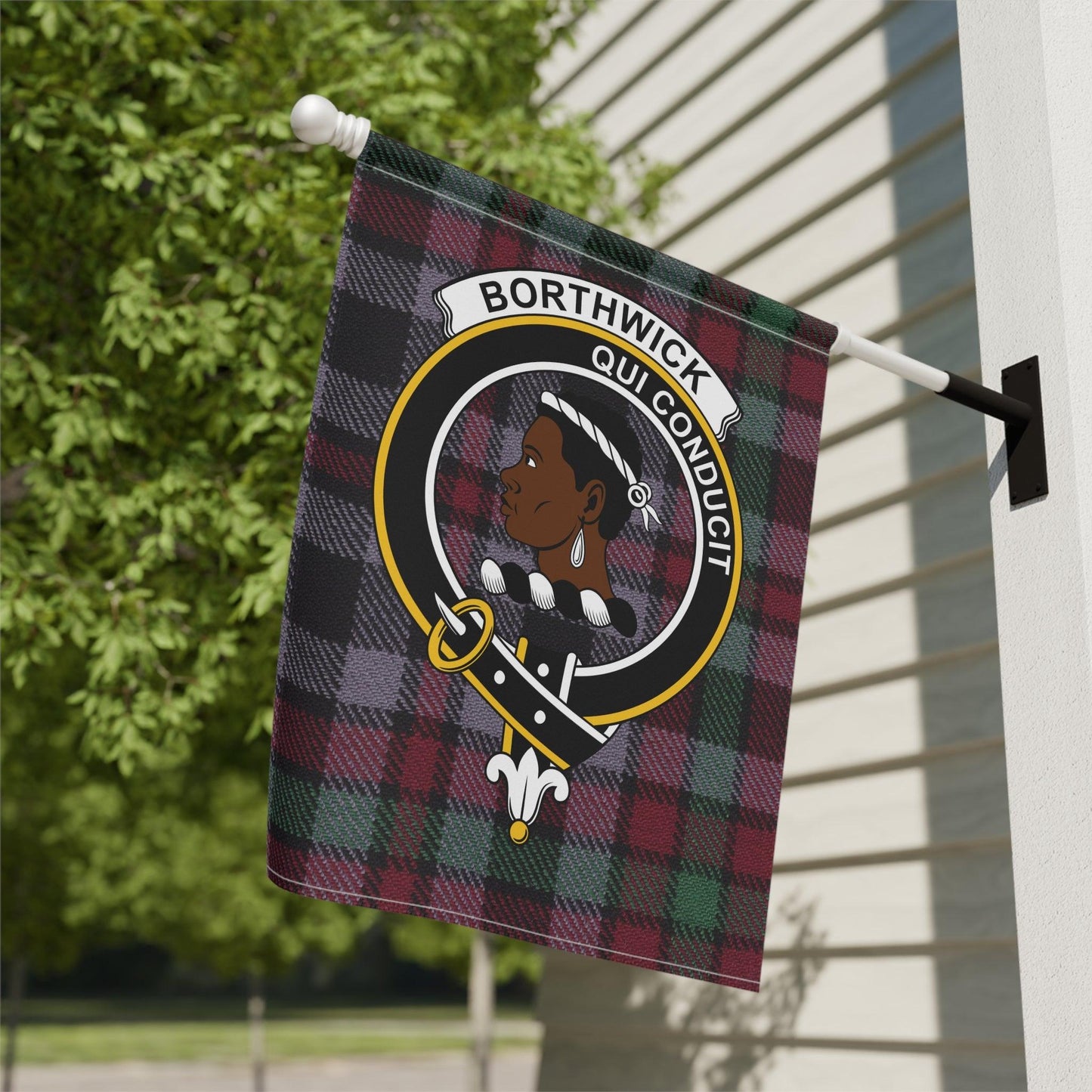 Borthwick Clan Scottish Tartan Garden Flag - Celtic Ancestry Gifts