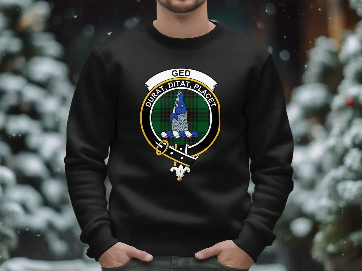 GED Durat Ditat Placet Crest Black Sweater product