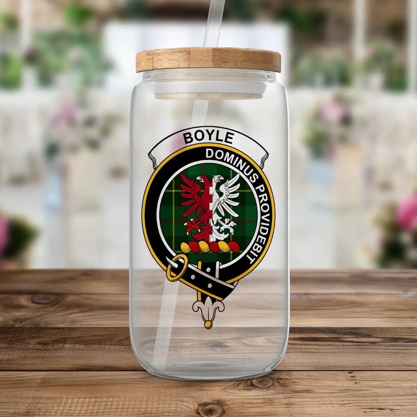 Boyle Dominus Providebit Crest Glass Product