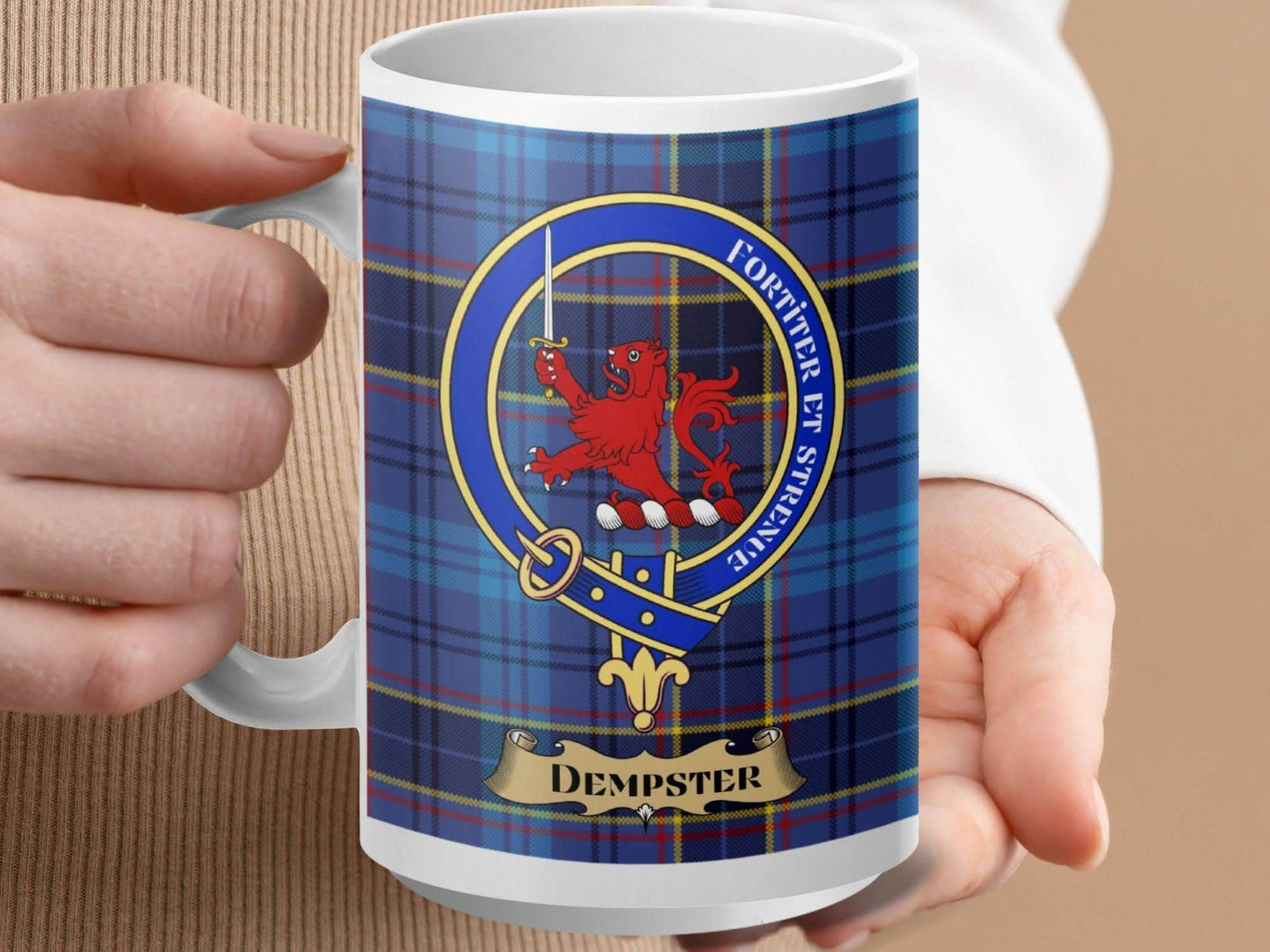 Dempster Tartan Crest Coffee Mug Clan Emblem product