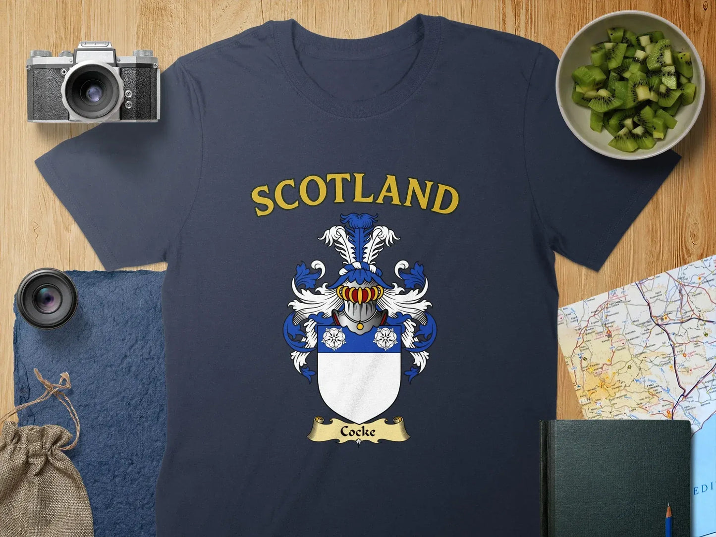 Scotland Cocke Family Crest Displayed T-shirt product type