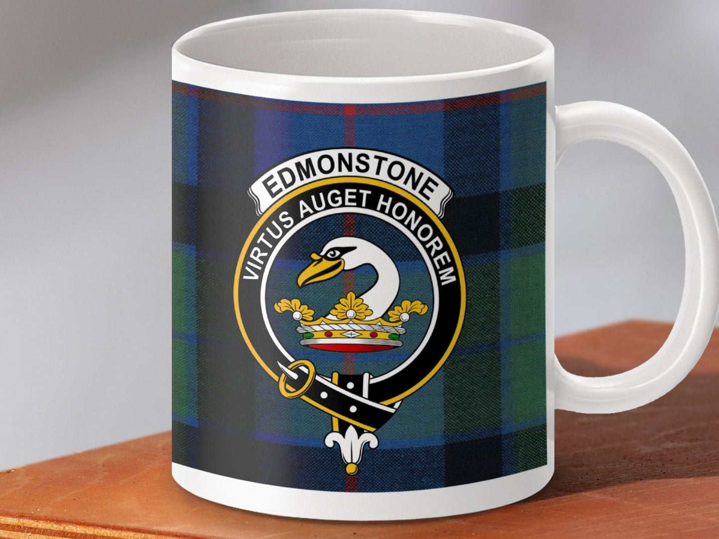 Edmonstone Virtus Auget Honorem Plaid Design Mug product type