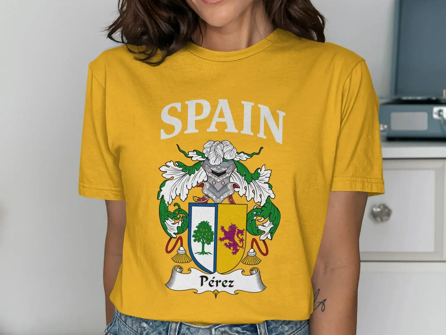 Spain Pérez Coat of Arms Graphic Tee product type