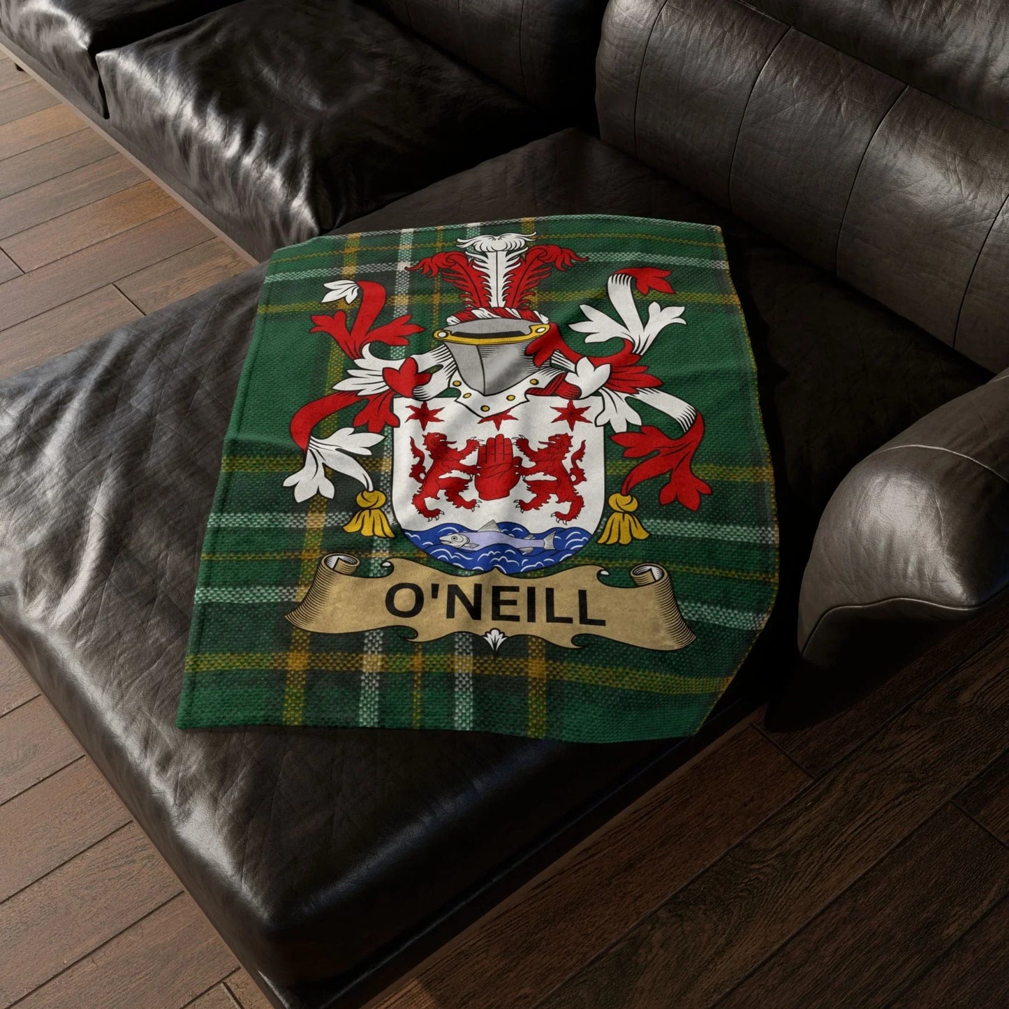 O'Neill Surname Irish Coat Of Arms Tartan Blanket