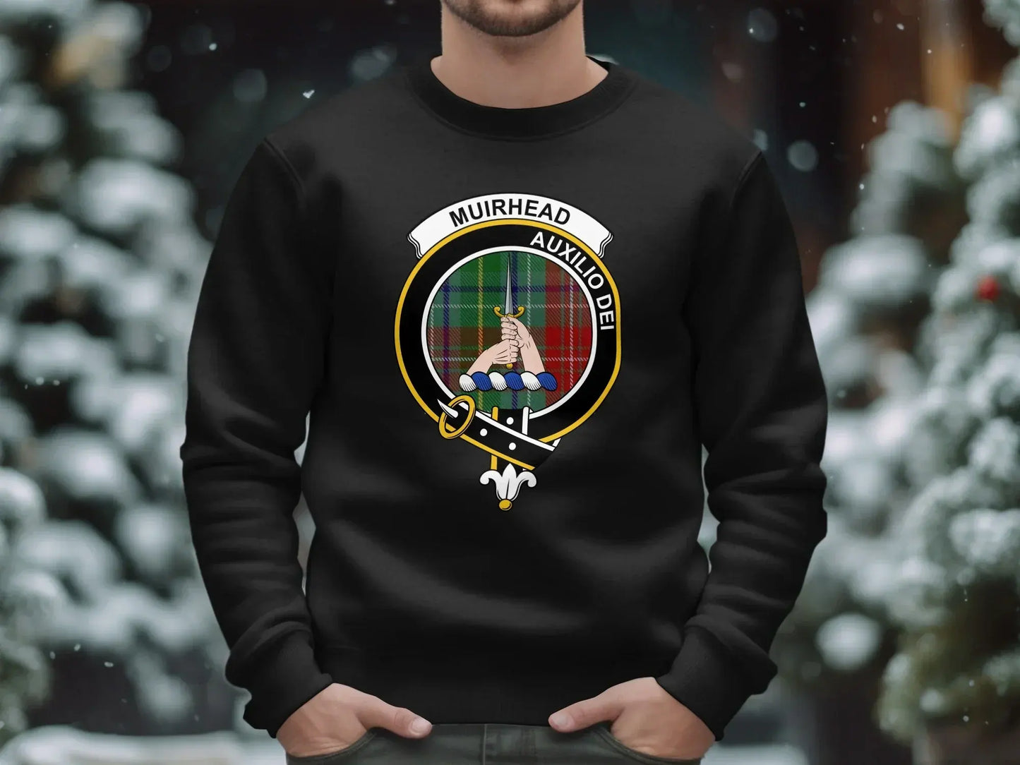 Clan Muirhead Auxilio Dei Family Crest Sweatshirt product type