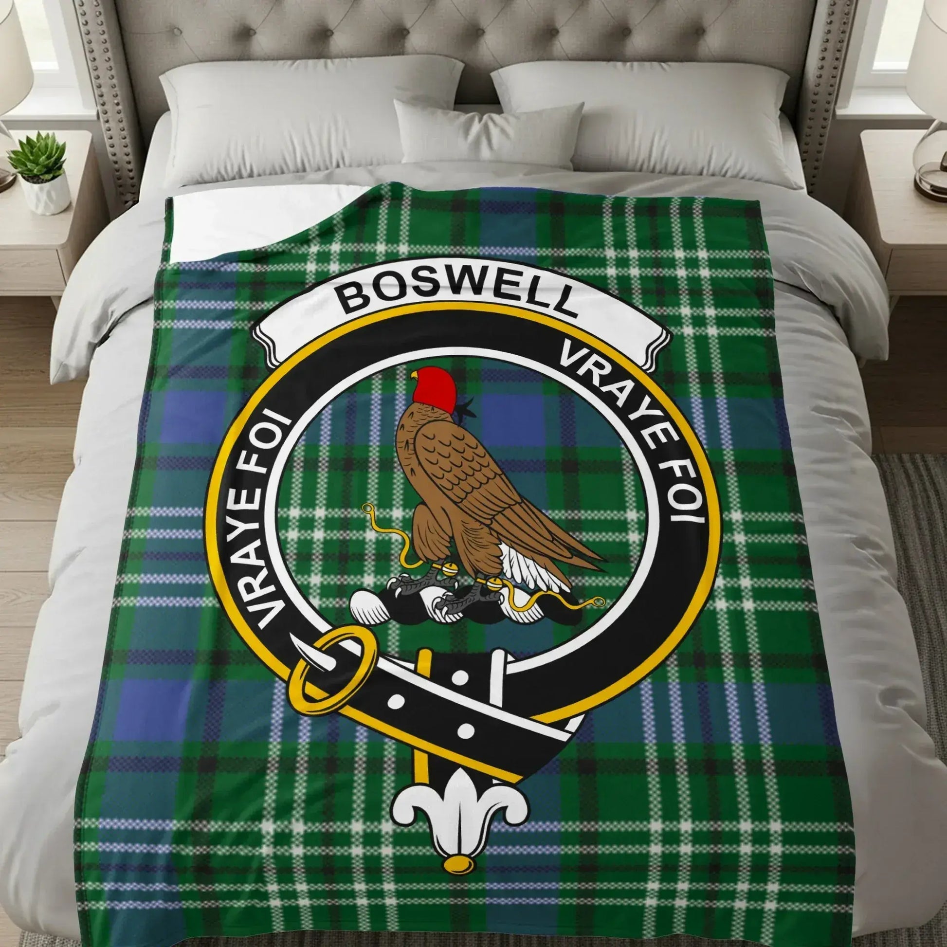 Boswell Clan Crest Emblem Fleece Blanket product