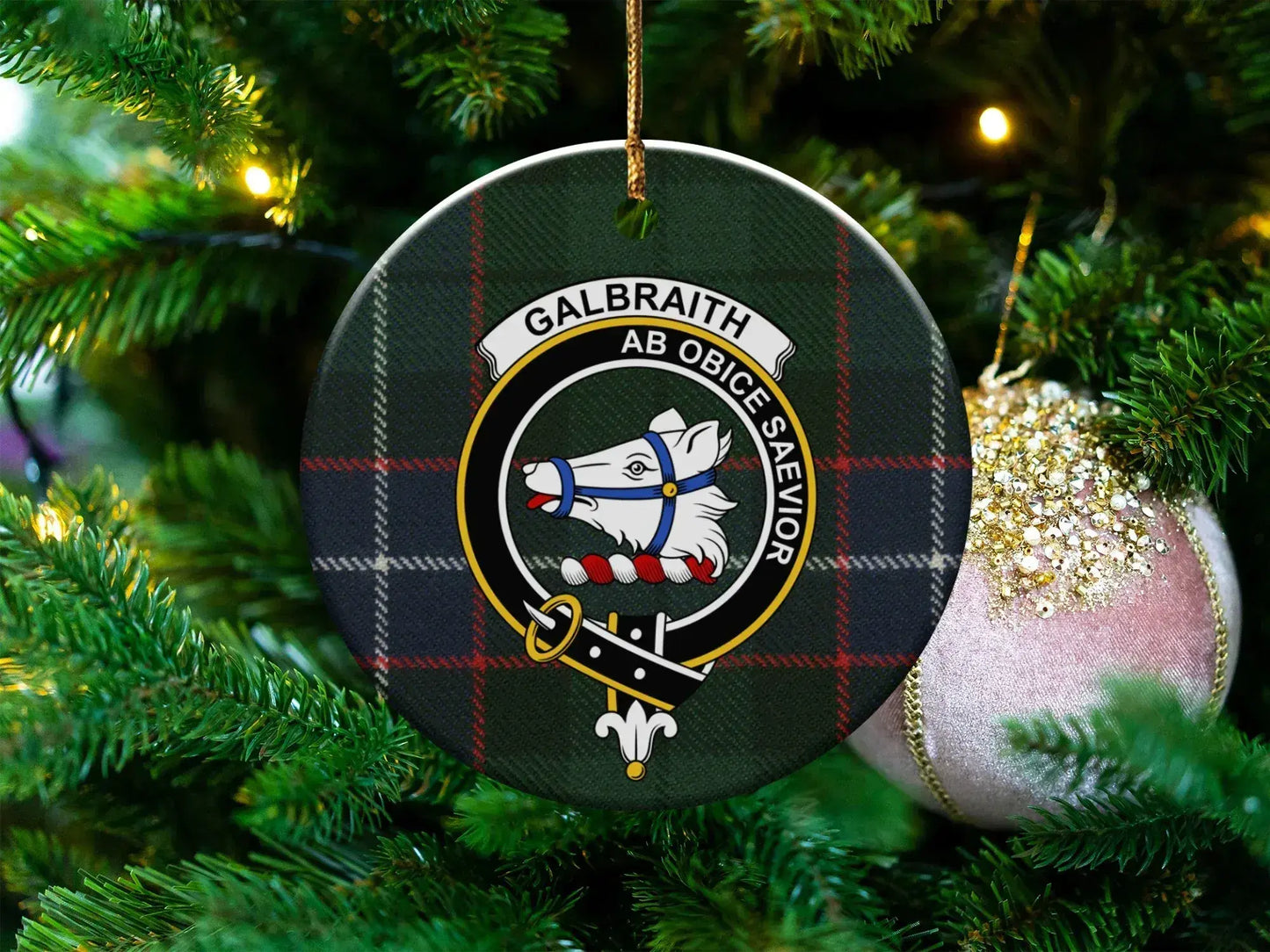 Elegant Custom Family Crest Holiday Ornament product
