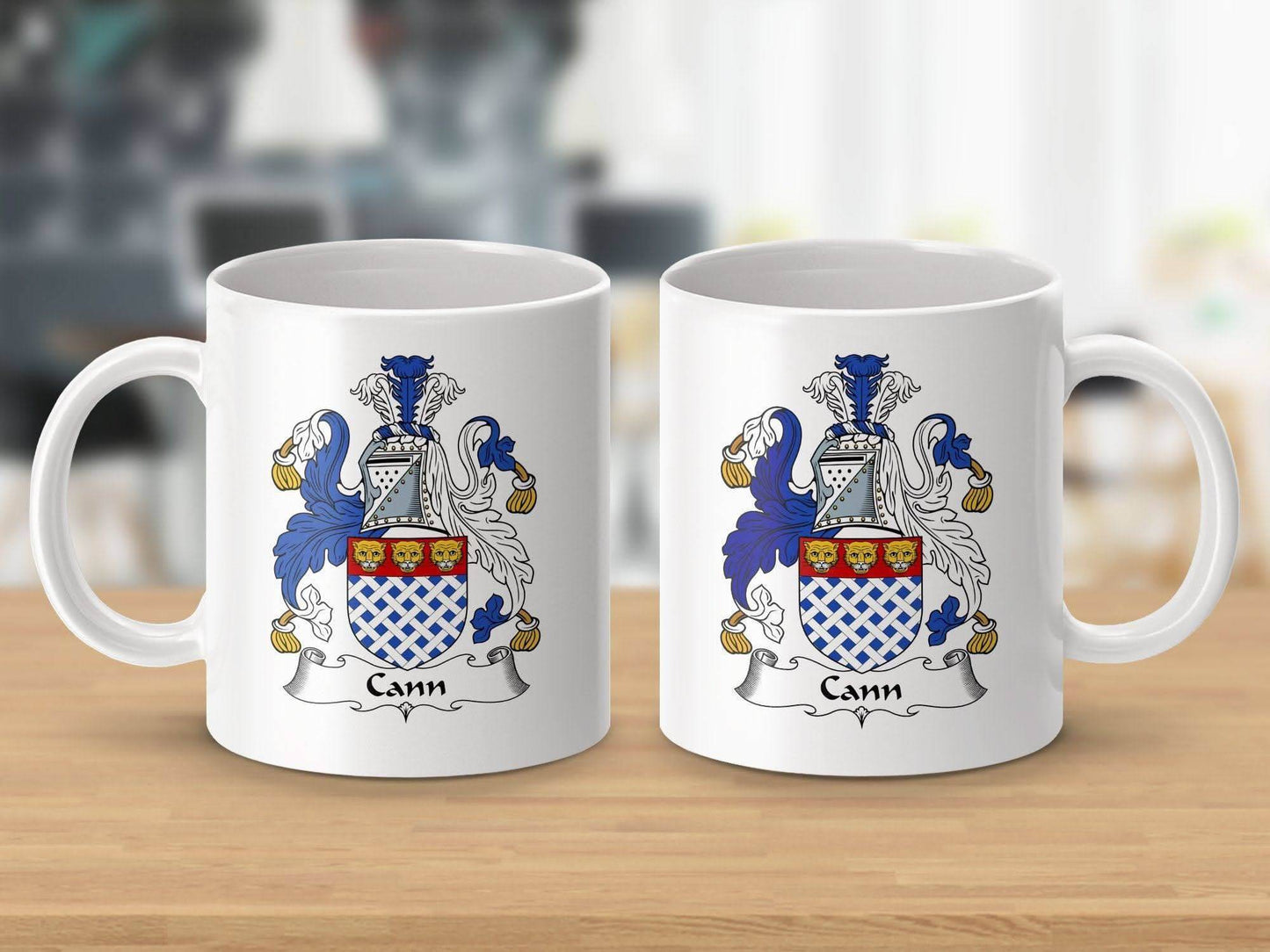 Cann Surname Irish Coat Arms Family Crest Graphic Mug - Celtic Ancestry Gifts