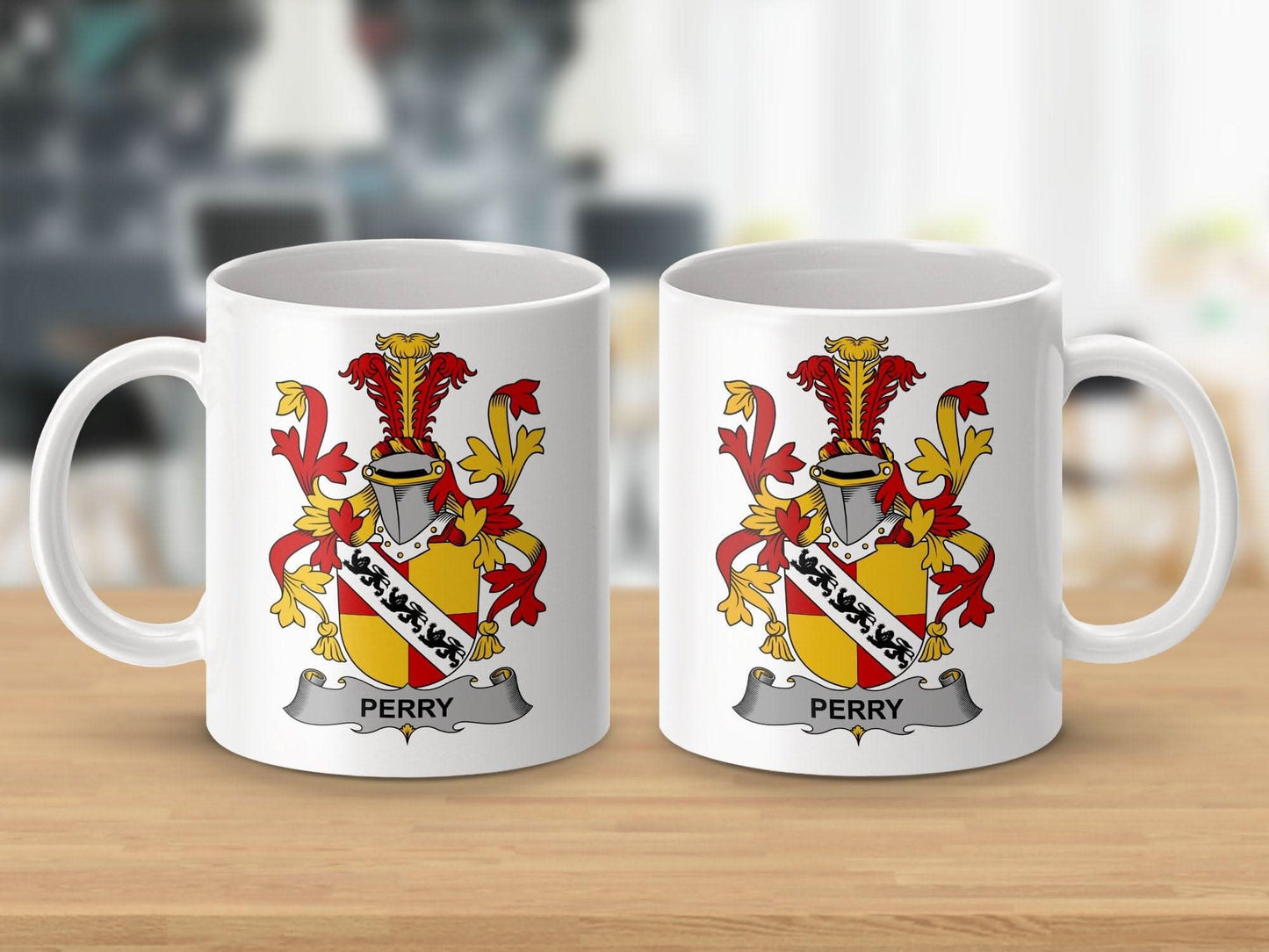 Perry Family Coat of Arms Colorful Crest Mug - Celtic Ancestry Gifts