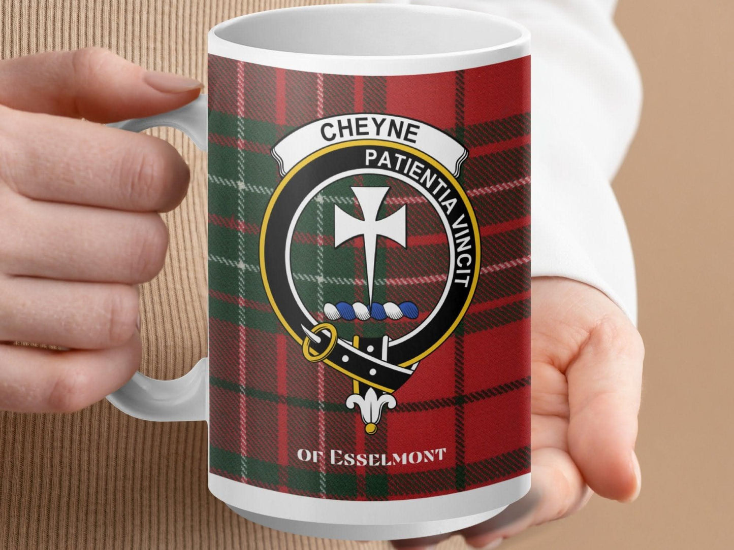 Cheyne Patientia Vincit Clan of Esselmont mug product type