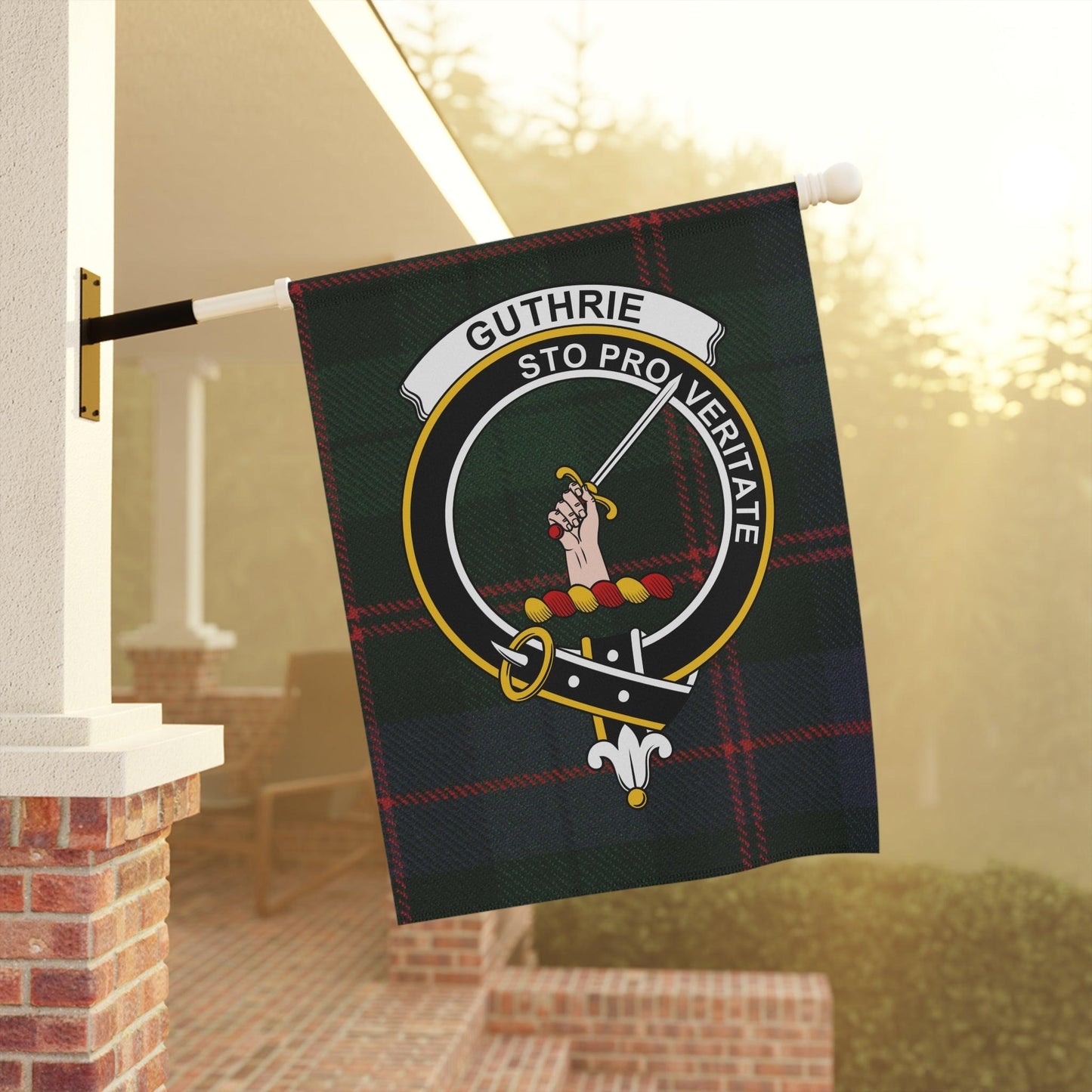 Guthrie Clan Scottish Tartan Garden Flag - Celtic Ancestry Gifts