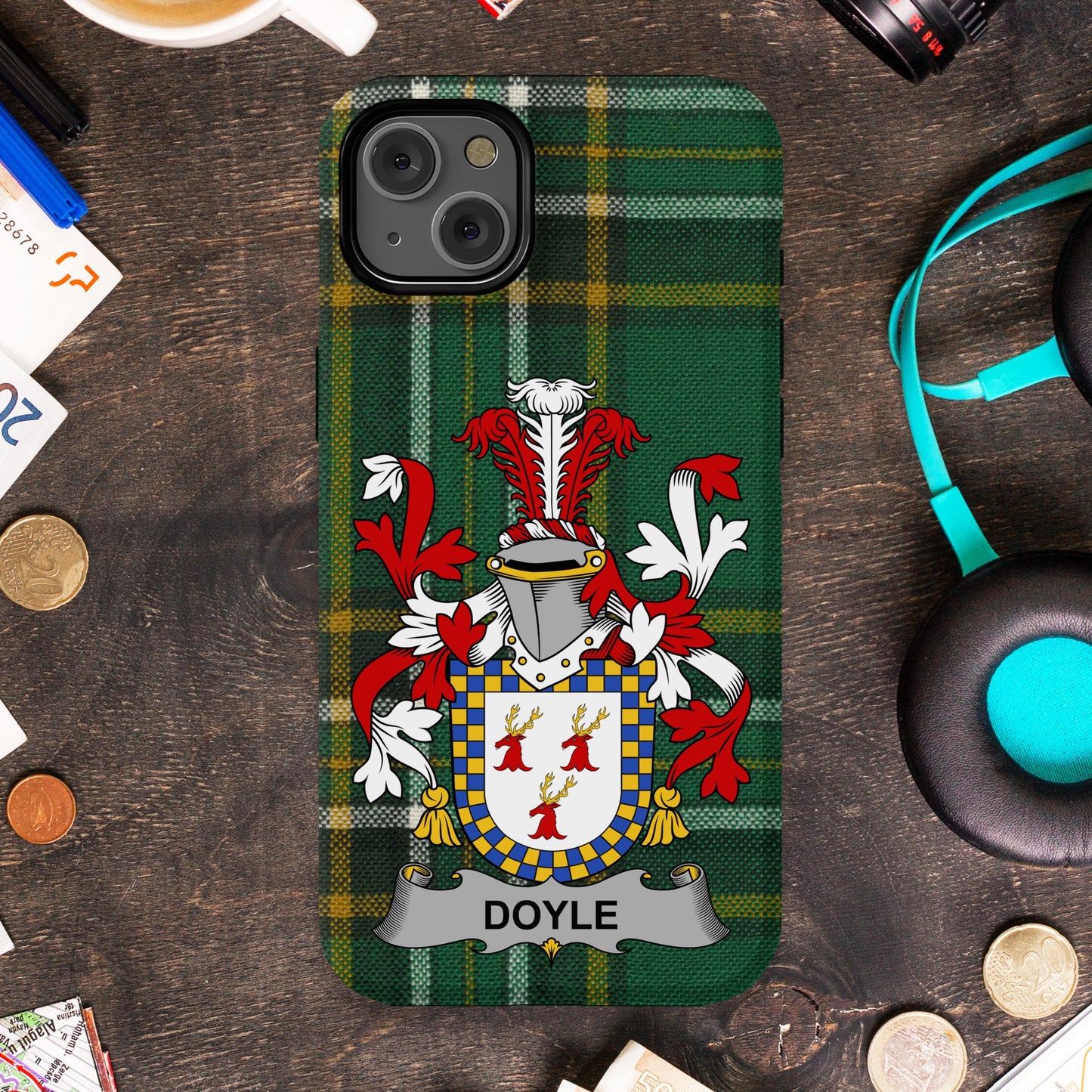 Family Crest Design Checkered Background Phone Case product