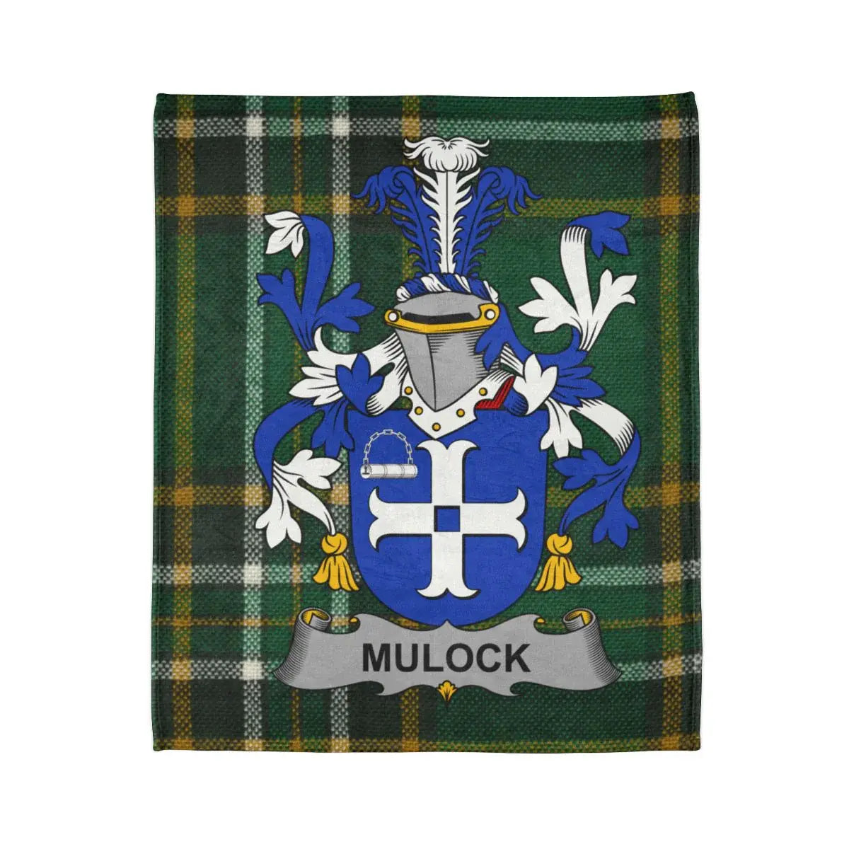 Mulock Family Crest Green Plaid Blanket product