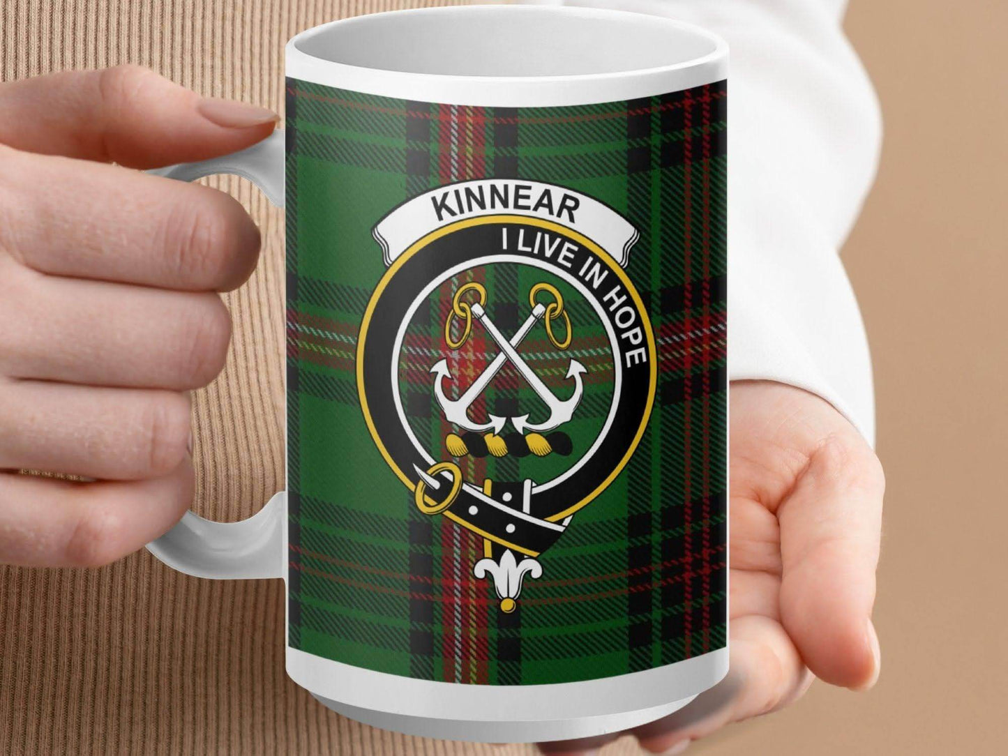 Kinnear I Live in Hope Tartan Pattern Mug product