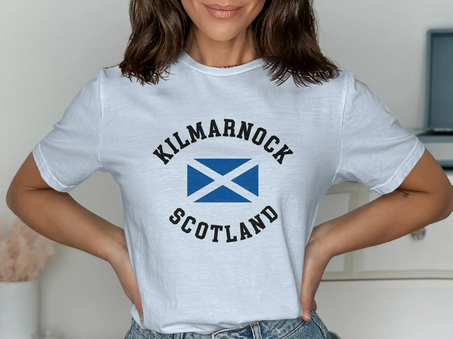 Kilmarnock Scotland Flag Graphic Tee Shirt product