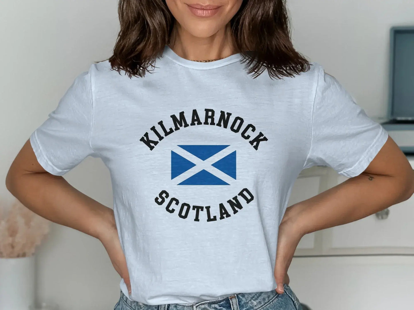 Kilmarnock Scotland Flag Graphic Tee Shirt product