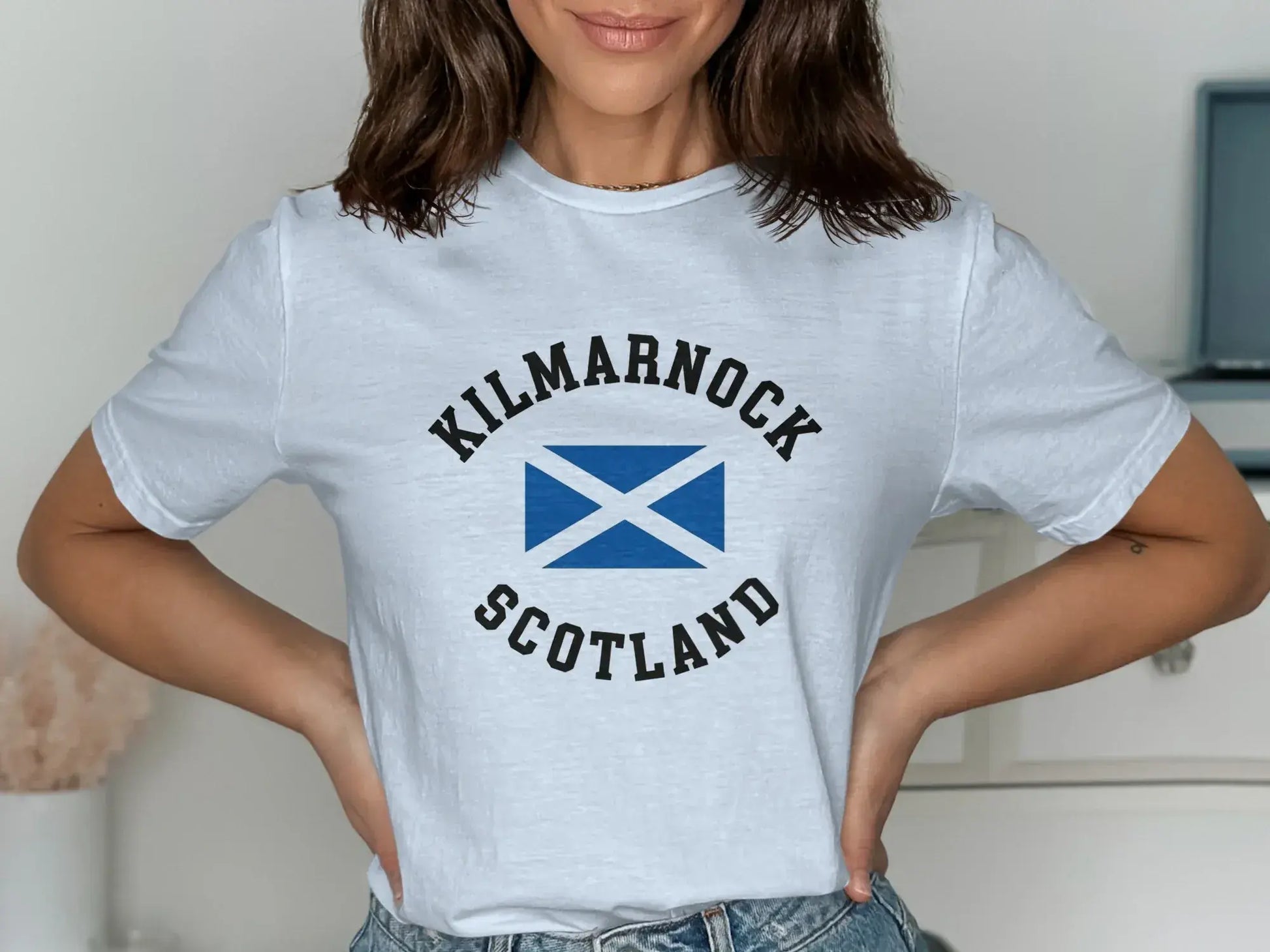 Kilmarnock Scotland Flag Graphic Tee Shirt product