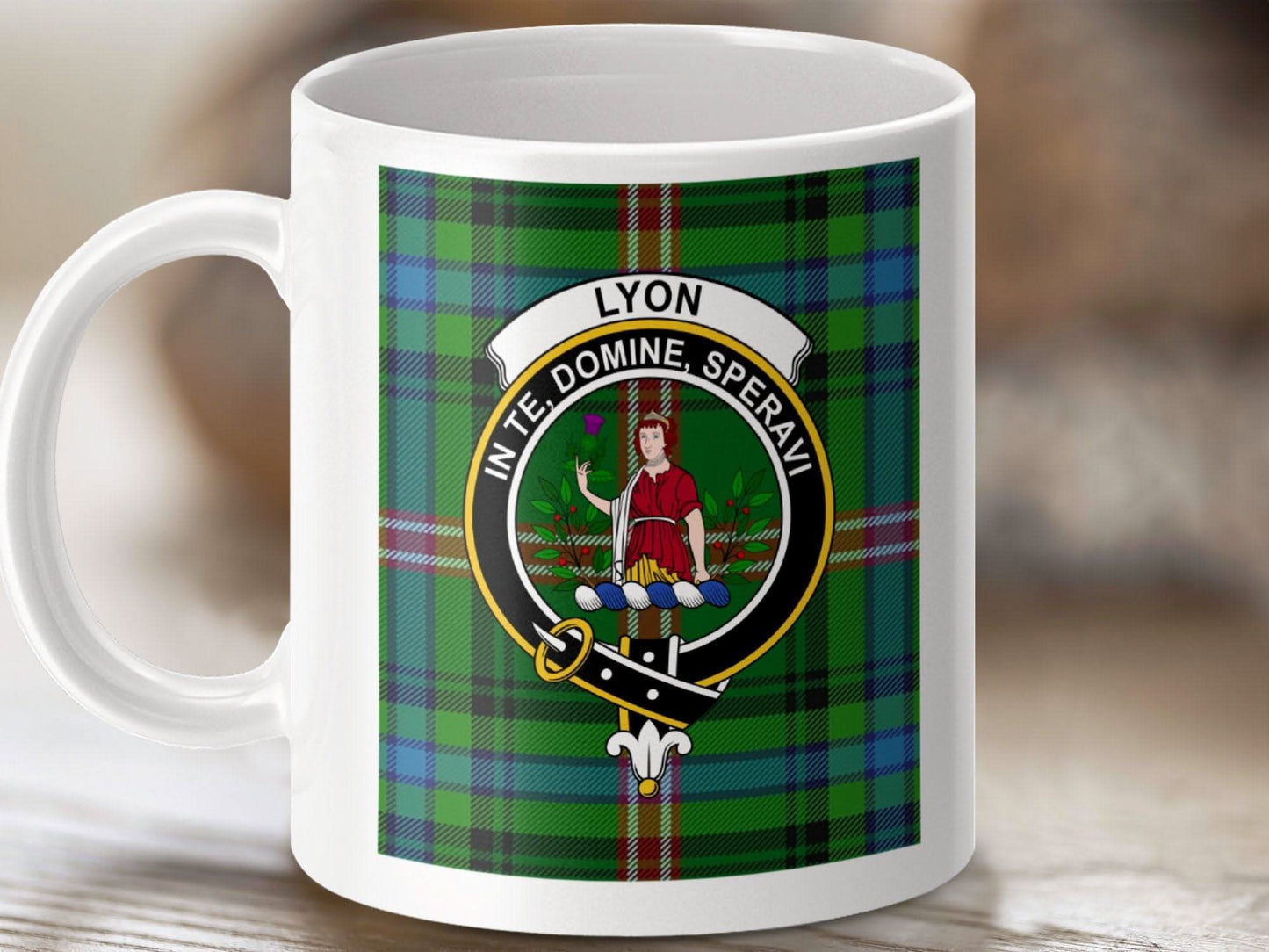 Lyon Family Crest Plaid Clan Pattern Mug product