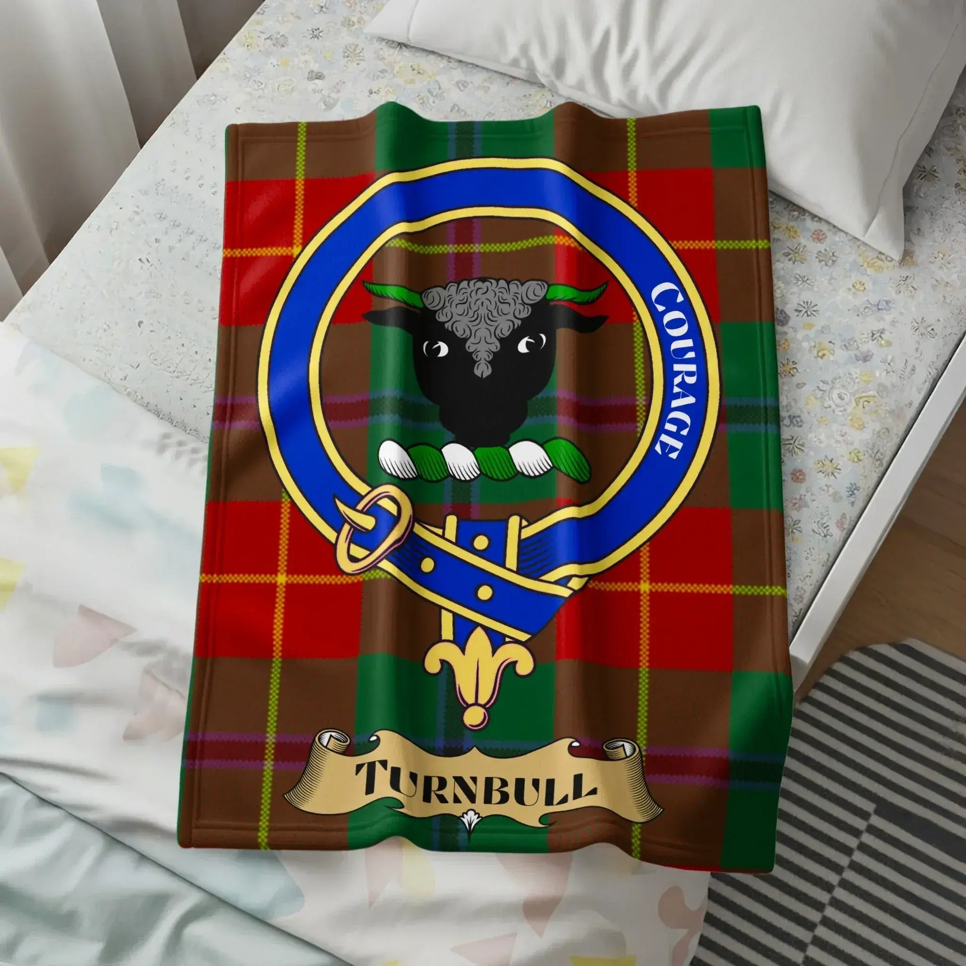 Turnbull Courage Clan Crest Plaid Blanket product