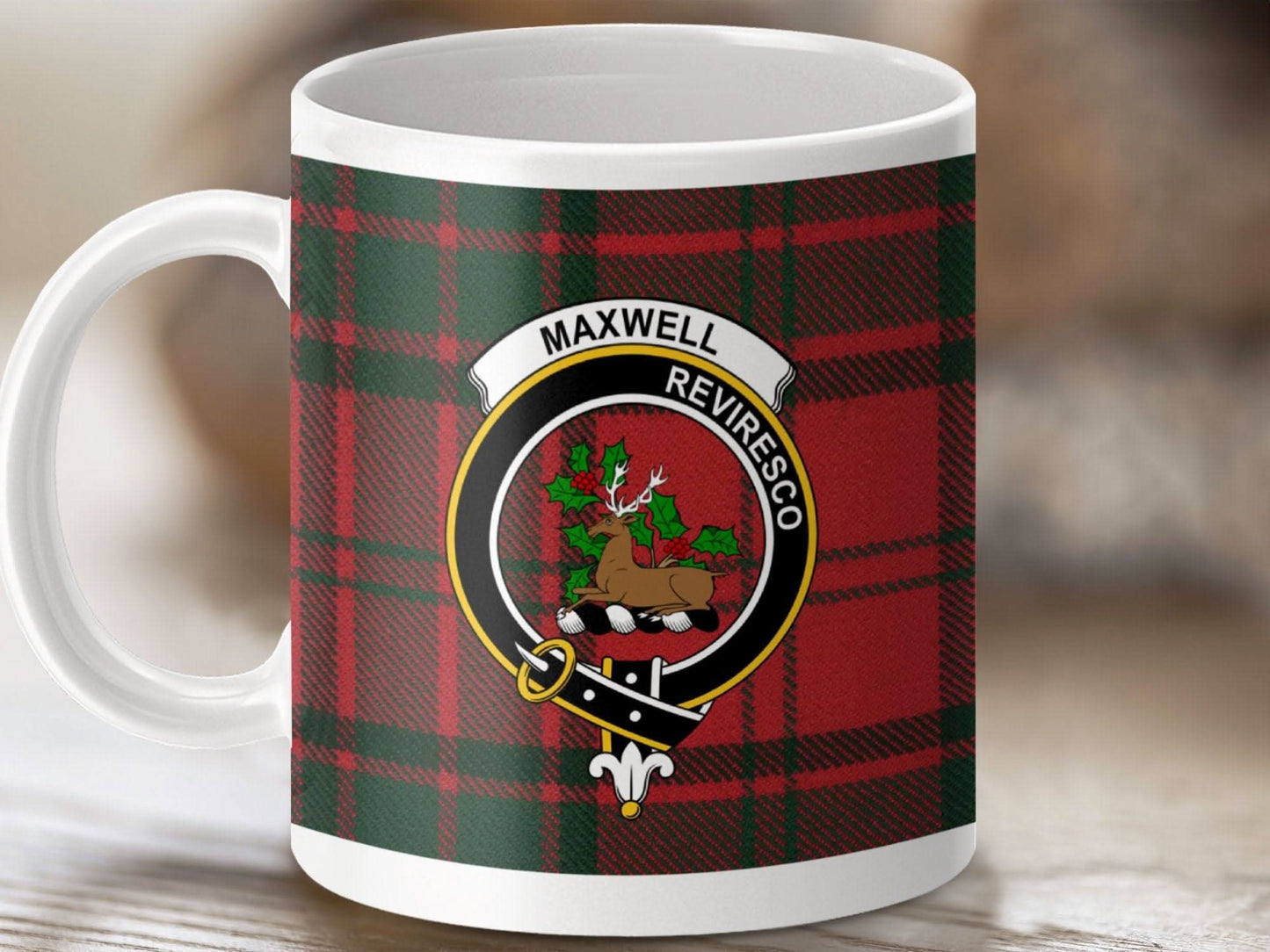 Maxwell Reviresco Red Plaid Christmas Caribou Mug product