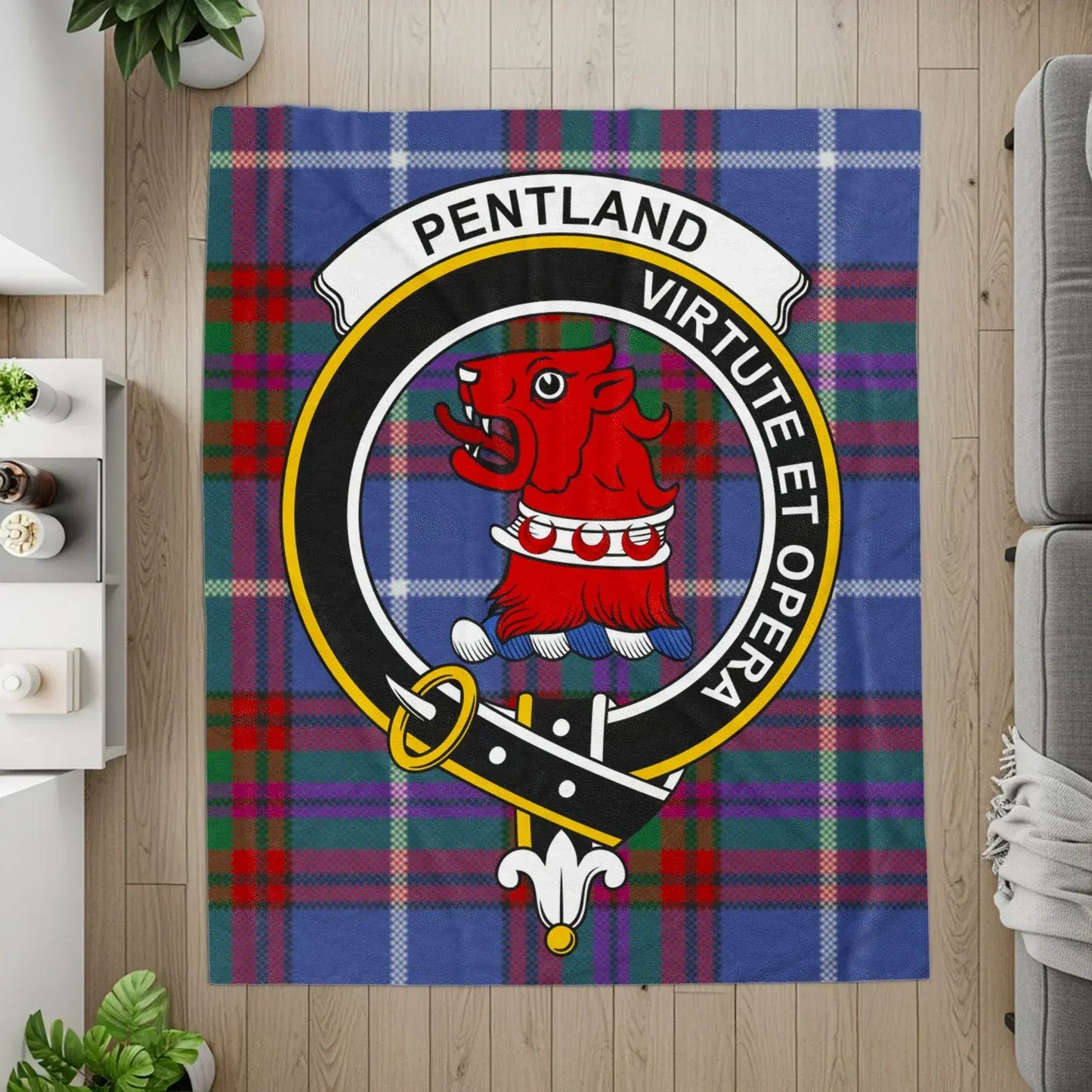 Pentland Virtute et Opera Tartan Fleece Blanket product type