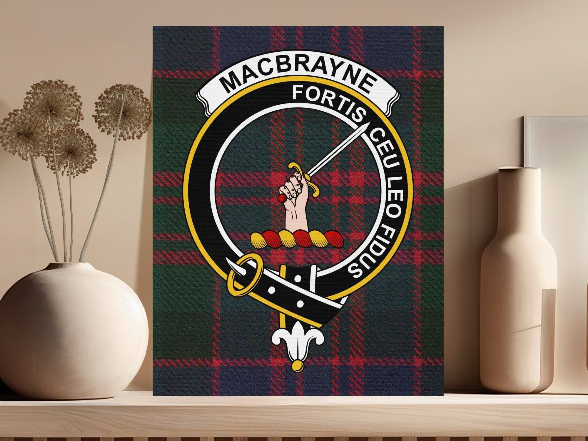 MacBrayne Scottish Tartan Crest Family Canvas - Celtic Ancestry Gifts
