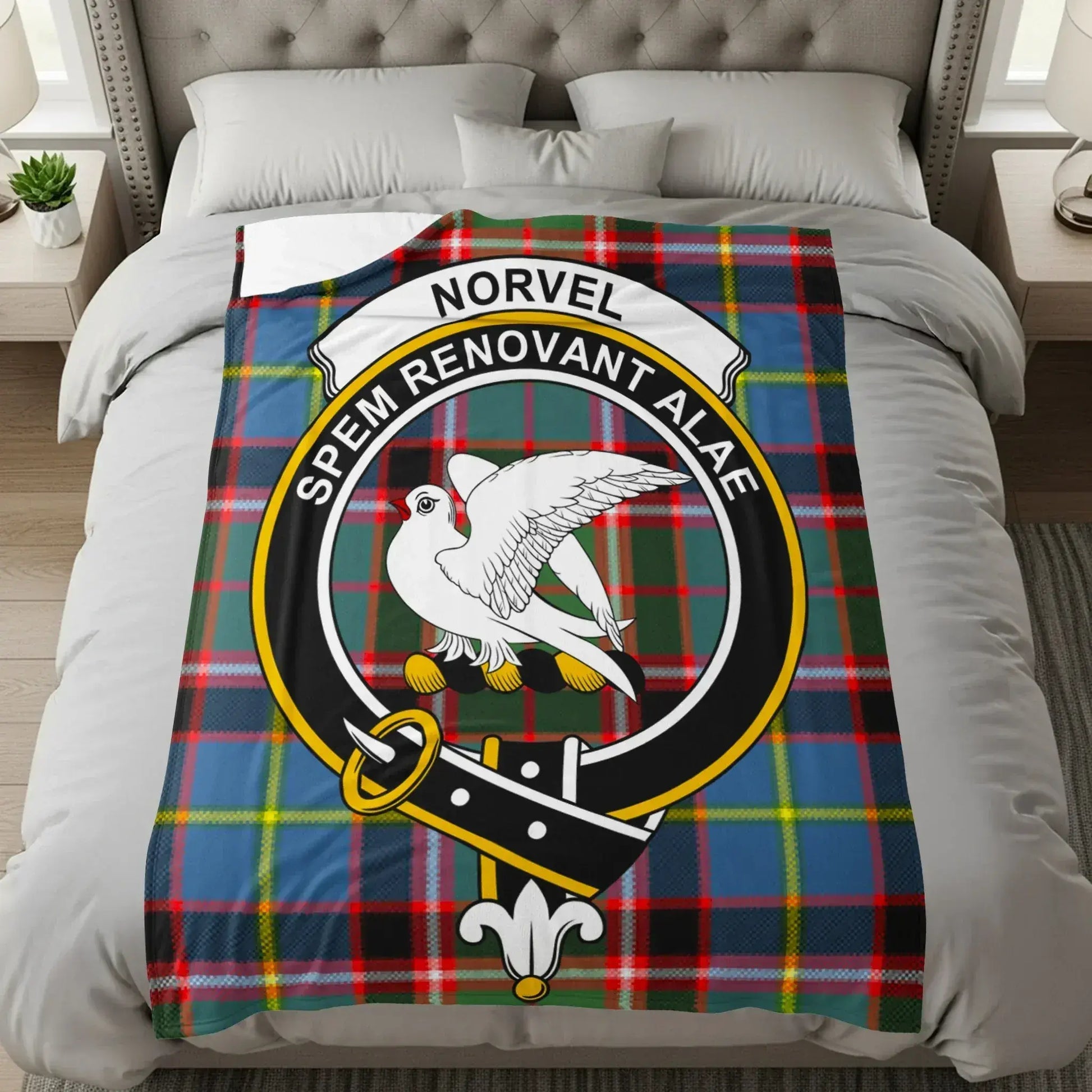 Scottish Clan Crest Tartan Blanket product type