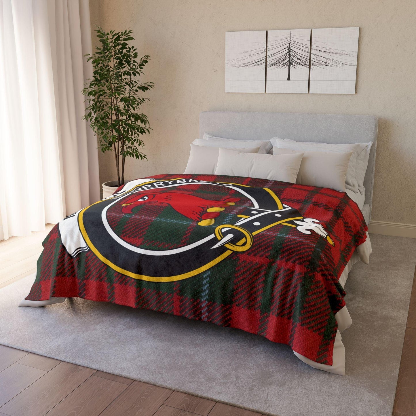 MacNicol Clan Tartan Blanket – Scottish Crest Throw, Soft & Cozy
