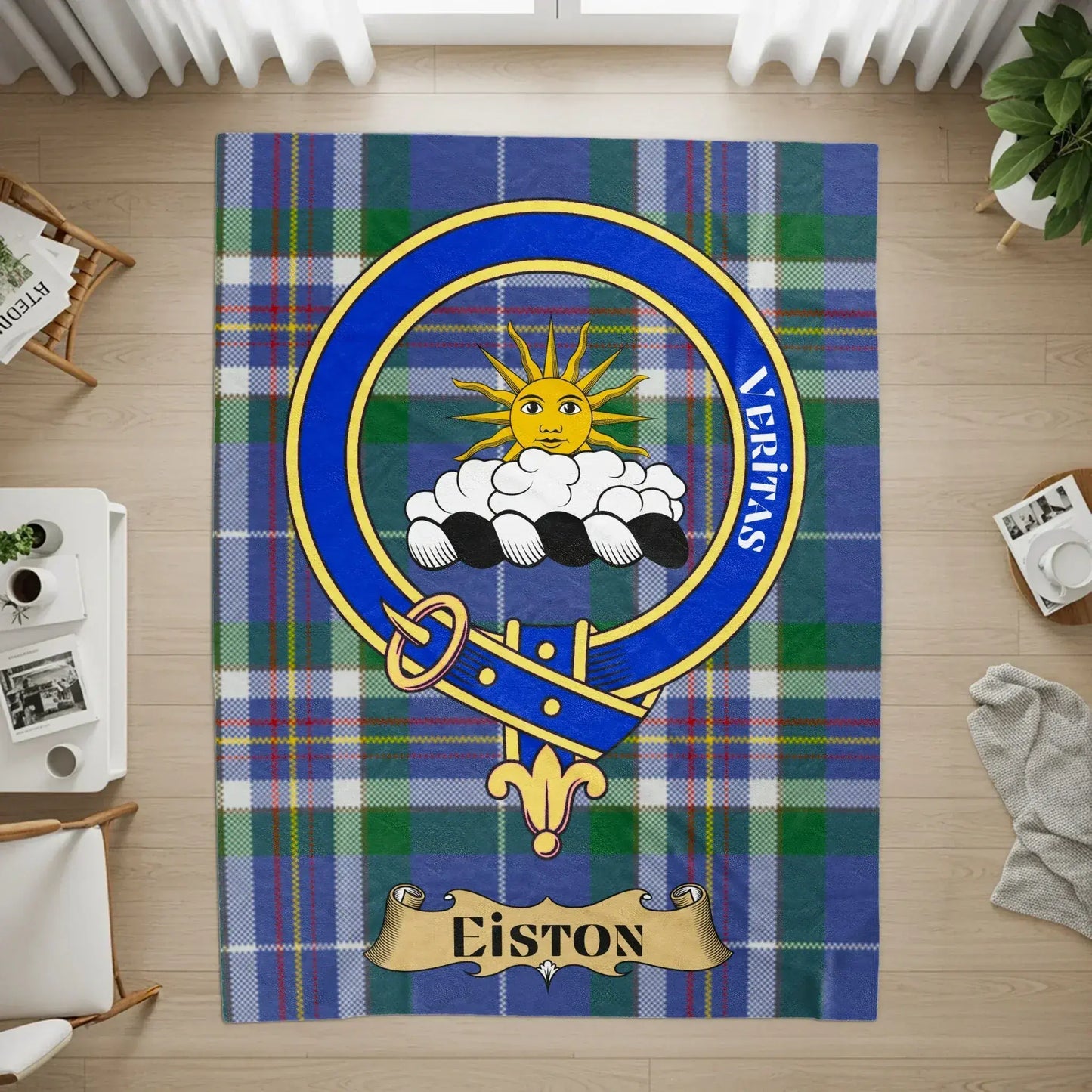 Eiston Coat of Arms Clan Veritas Plaid Rug product