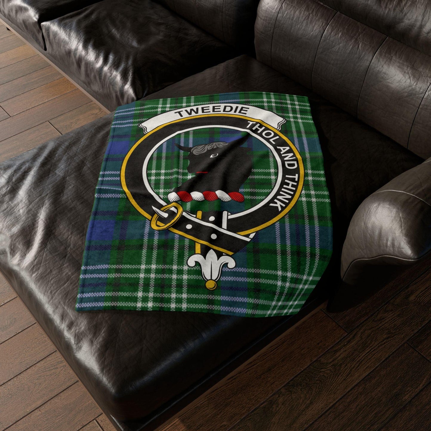 Tweedie Clan Tartan Blanket – Scottish Crest Throw - Celtic Ancestry Gifts
