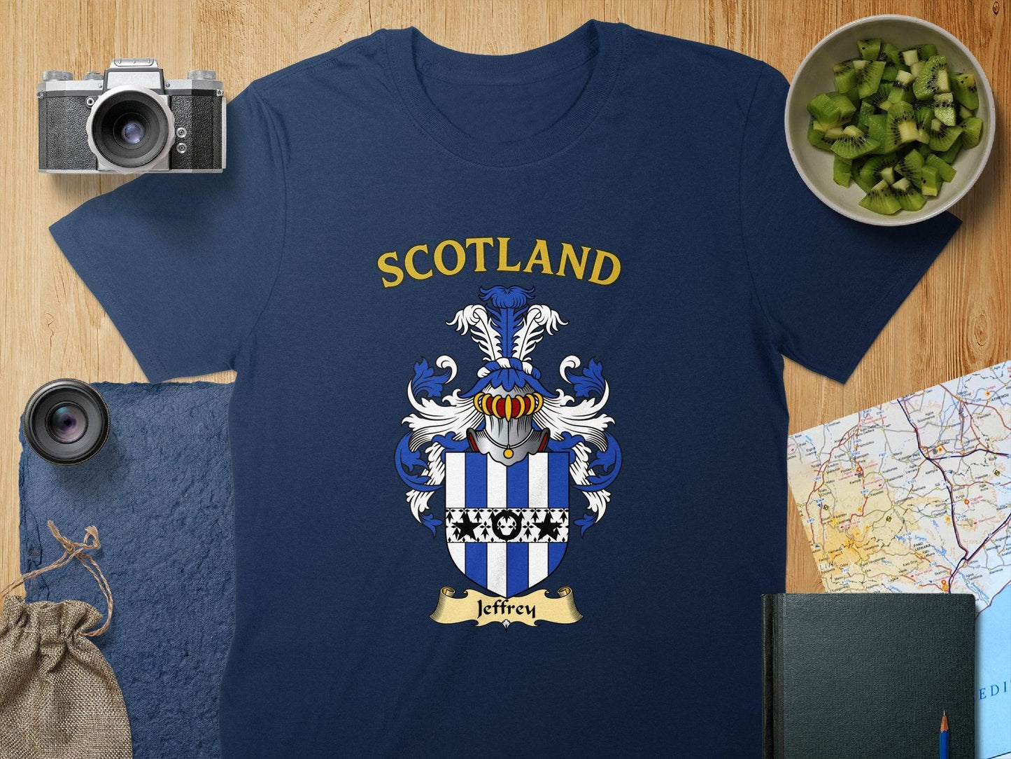 Scotland Jeffrey Family Crest Design T-shirt product type