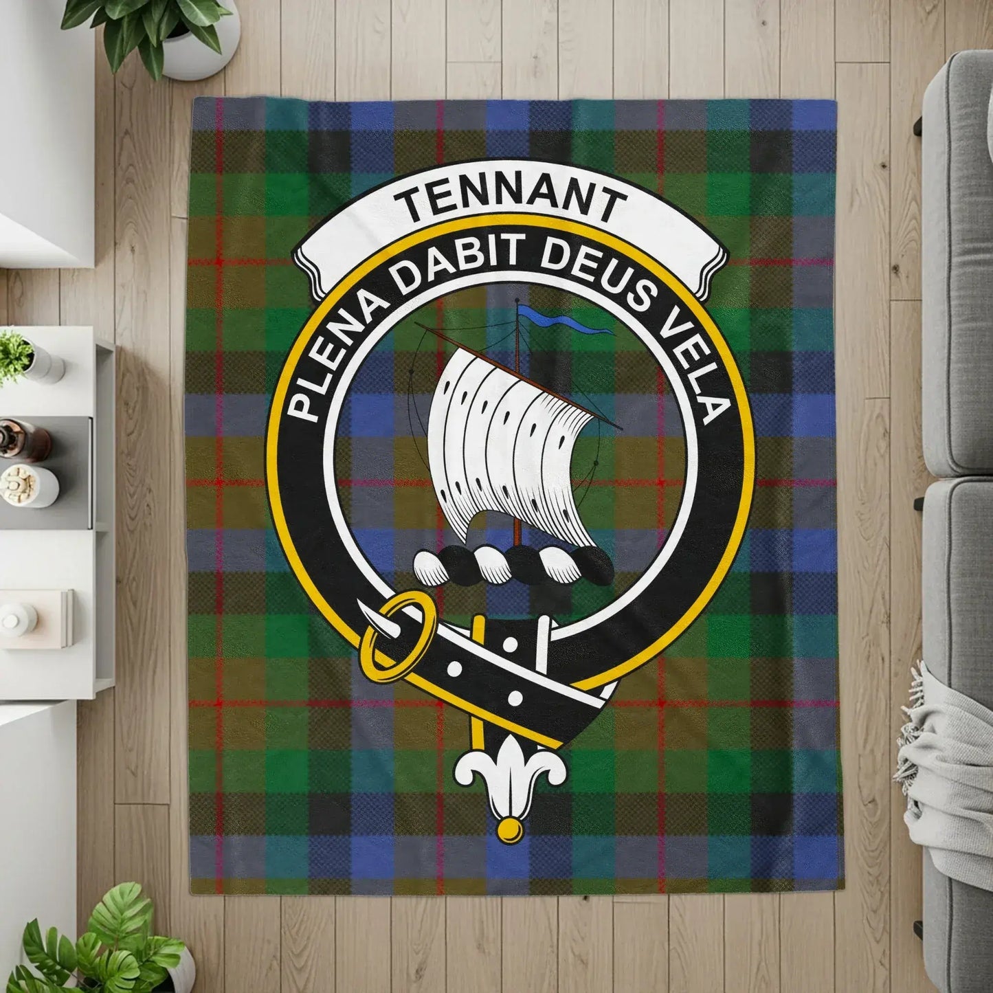 Personalized Tennant Plaid Throw Blanket home decor product