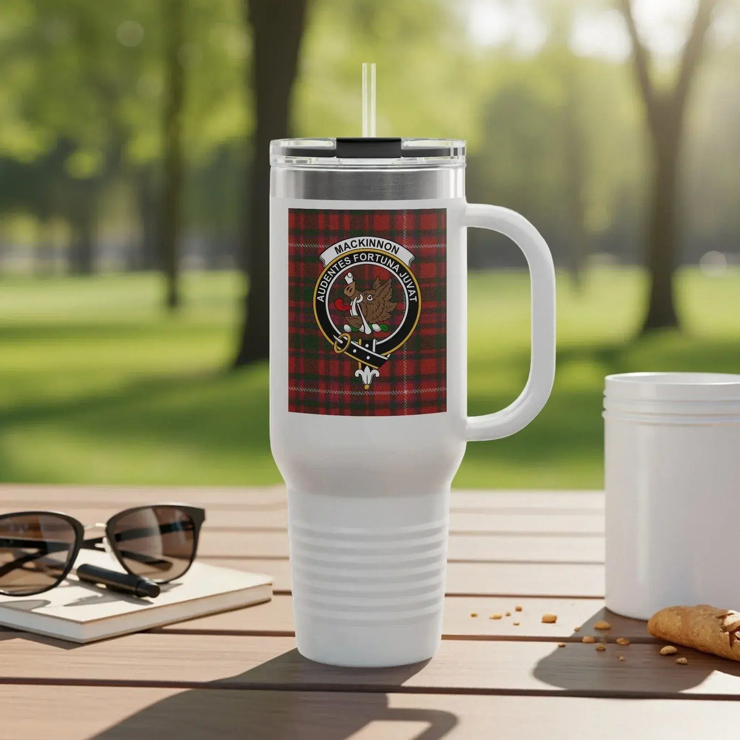 Mackinnon Clan Crest White Travel Tumbler product