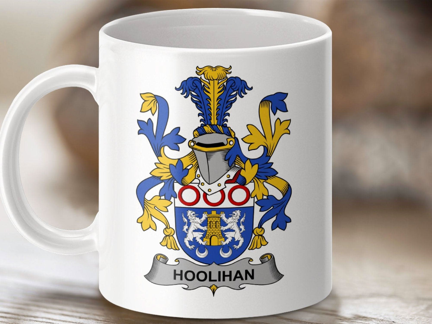 Hoolihan Surname Irish Coat Arms Family Crest Gift Mug - Celtic Ancestry Gifts