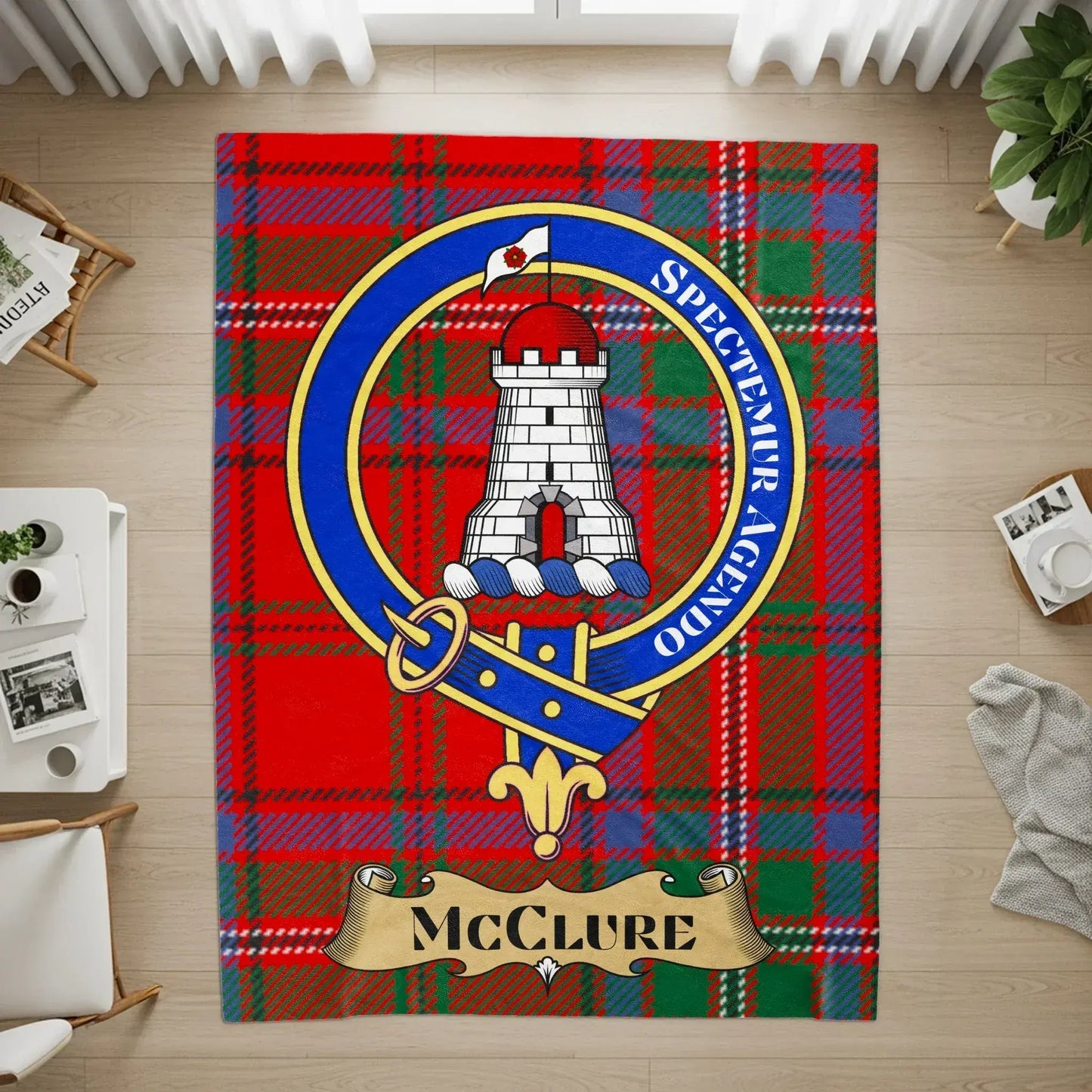 Spectemur Agendo McClure Clan Tartan Rug product