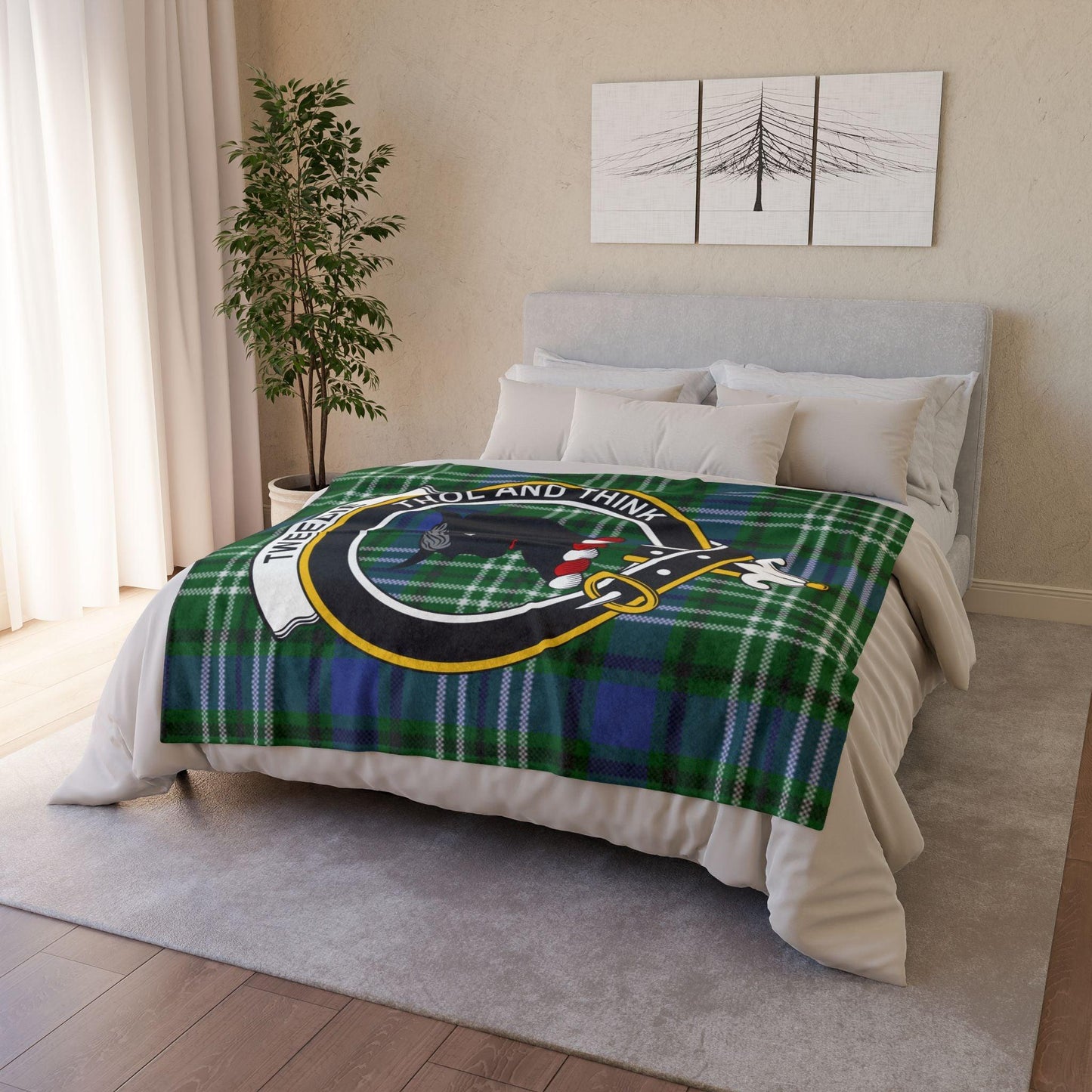 Tweedie Clan Tartan Blanket – Scottish Crest Throw - Celtic Ancestry Gifts