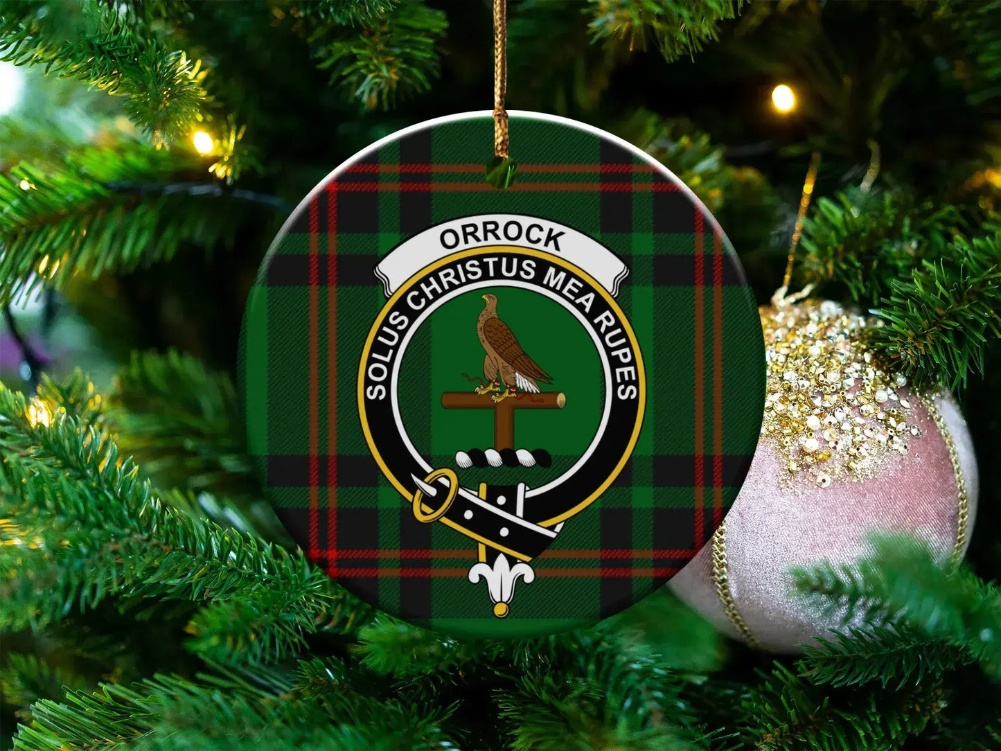 Personalized Orrock Clan Crest Christmas Ornament product