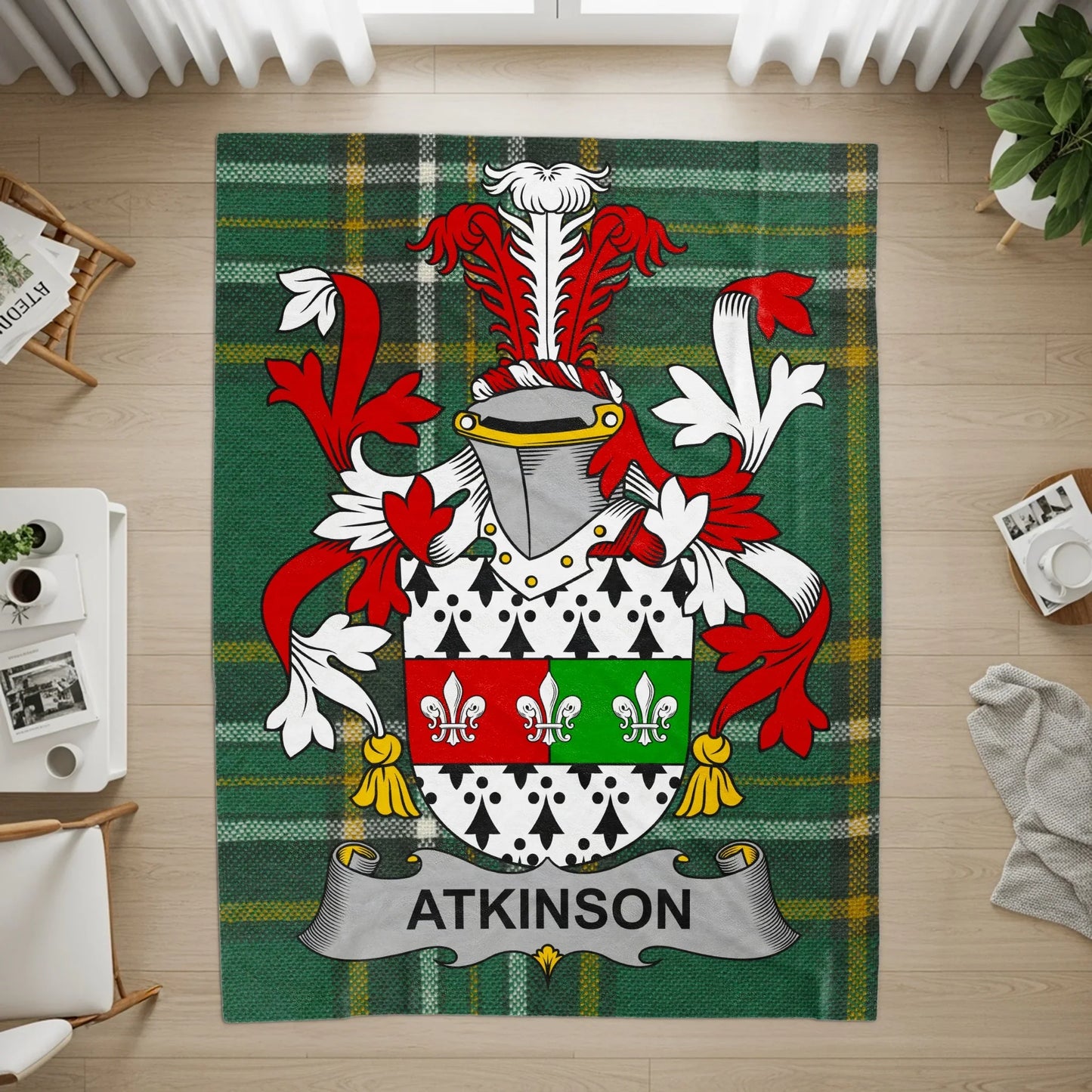 Atkinson Family Crest Tartan Plaid Area Rug product