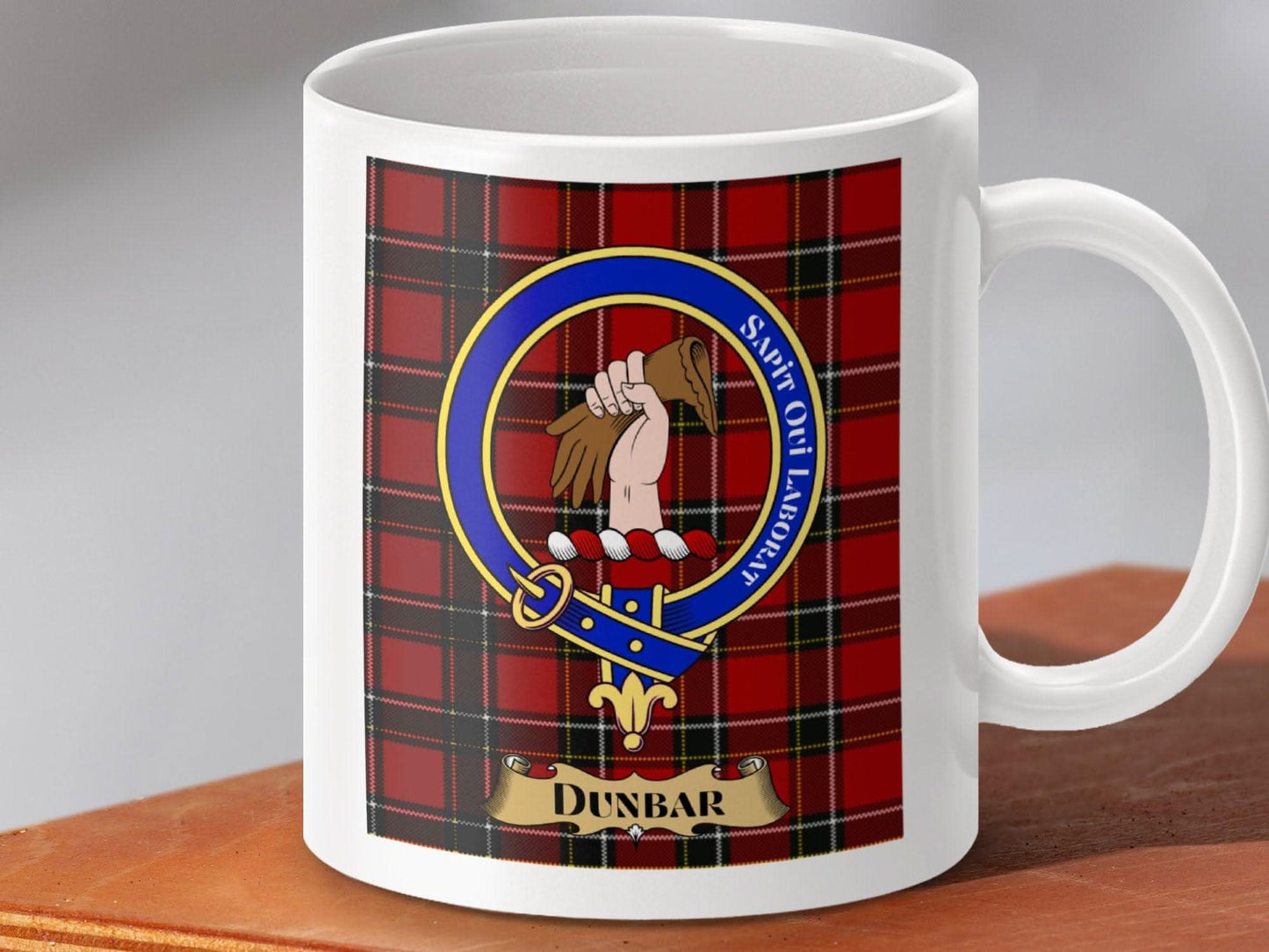 Scottish Clan Crest Dunbar Red Plaid Mug product type